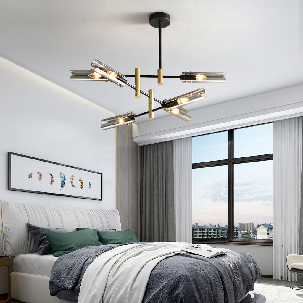 Lustra Chandelier Double 6-Luminaires Moderne - Neutralighting