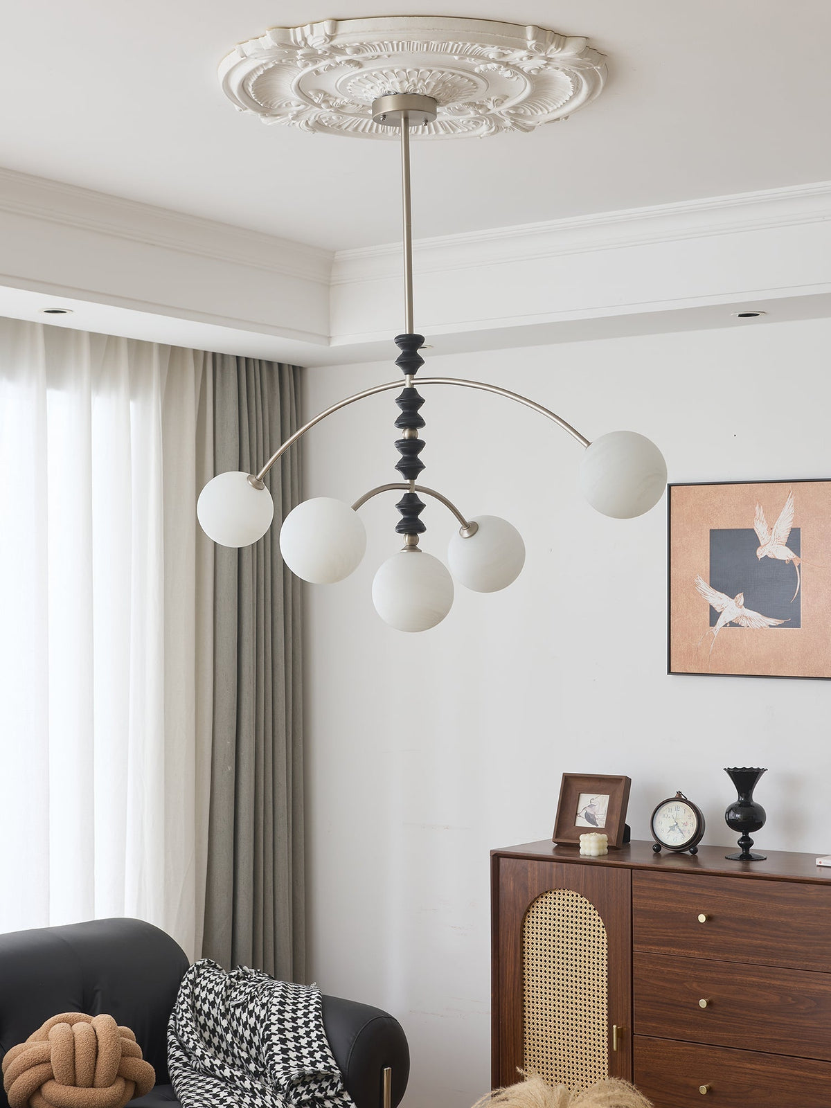 Cucarara Lustre Nordique Traditionnel Artistique en Bois à Arc - Neutralighting