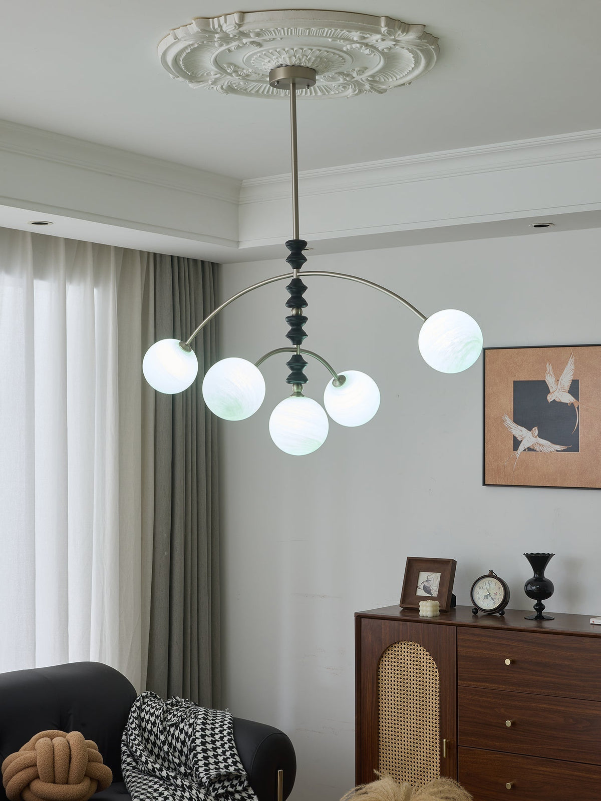 Cucarara Lustre Nordique Traditionnel Artistique en Bois à Arc - Neutralighting