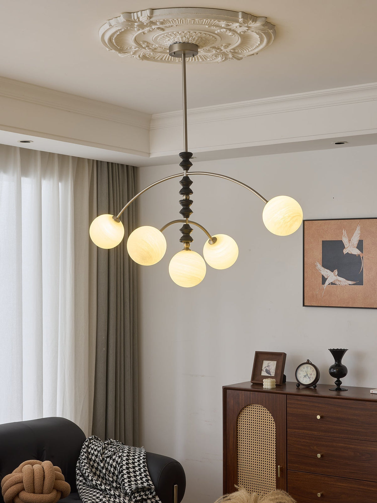 Cucarara Lustre Nordique Traditionnel Artistique en Bois à Arc - Neutralighting