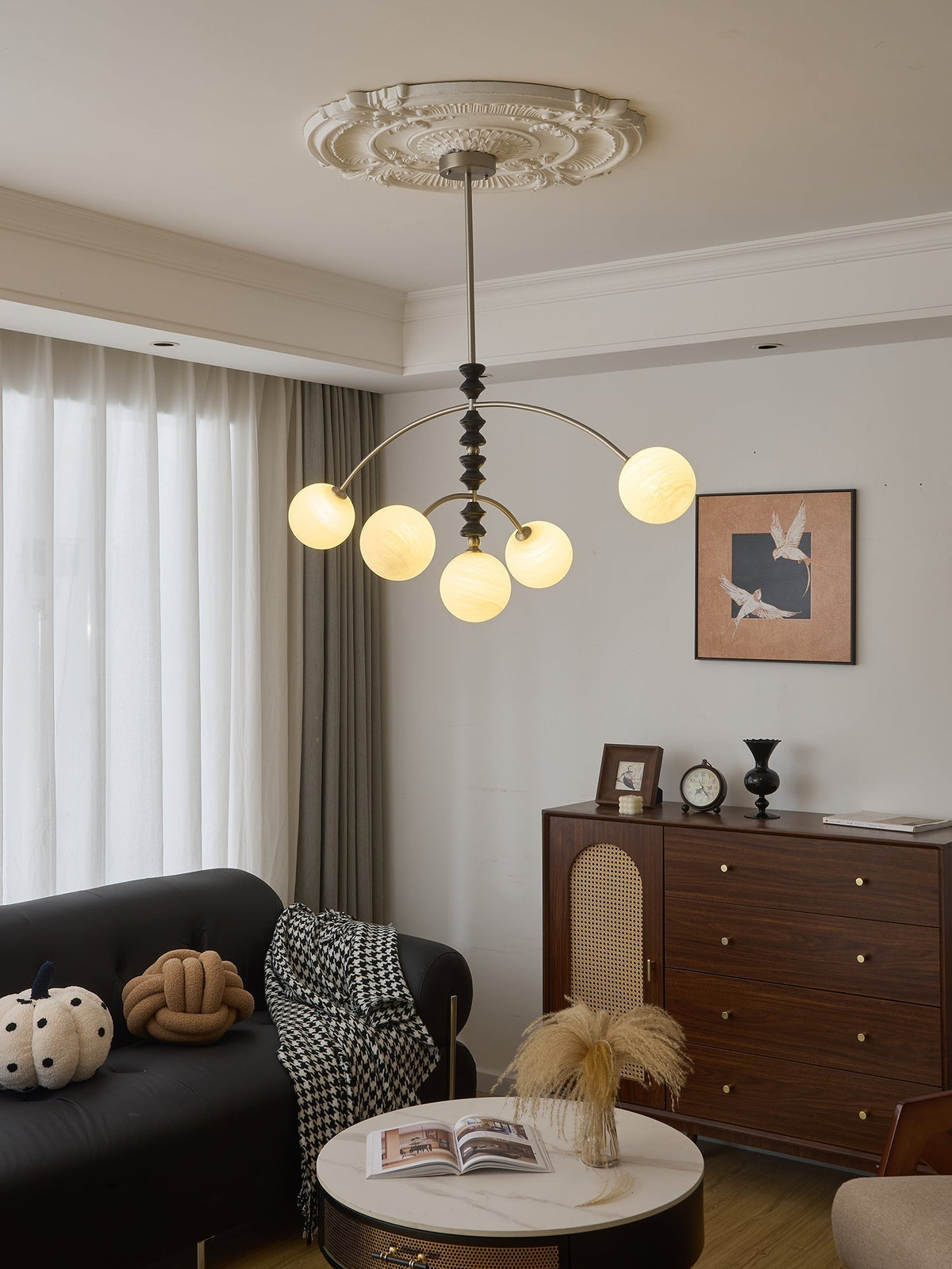Cucarara Lustre Nordique Traditionnel Artistique en Bois à Arc - Neutralighting