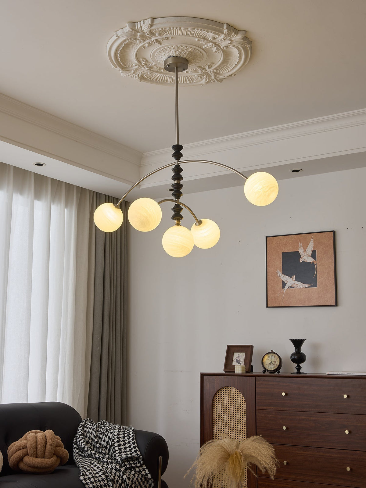 Cucarara Lustre Nordique Traditionnel Artistique en Bois à Arc - Neutralighting