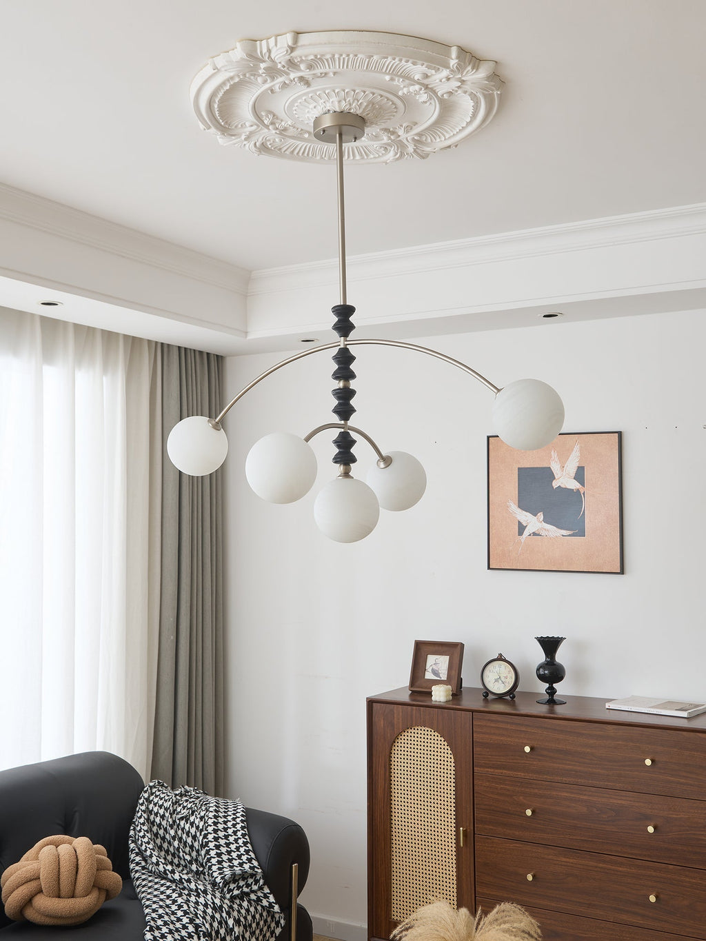 Cucarara Lustre Nordique Traditionnel Artistique en Bois à Arc - Neutralighting