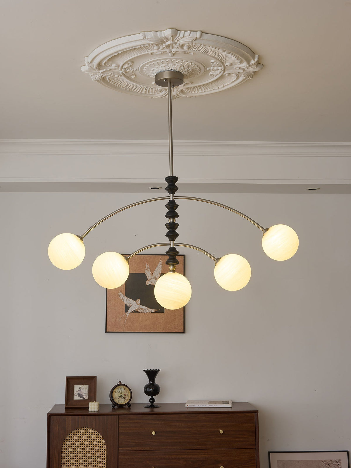 Cucarara Lustre Nordique Traditionnel Artistique en Bois à Arc - Neutralighting