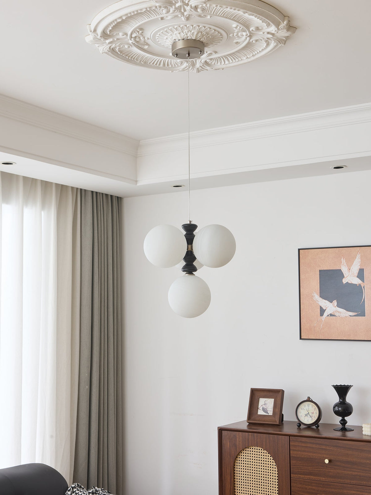 Cucarara Lustre Nordique Traditionnel Artistique en Bois à Arc - Neutralighting