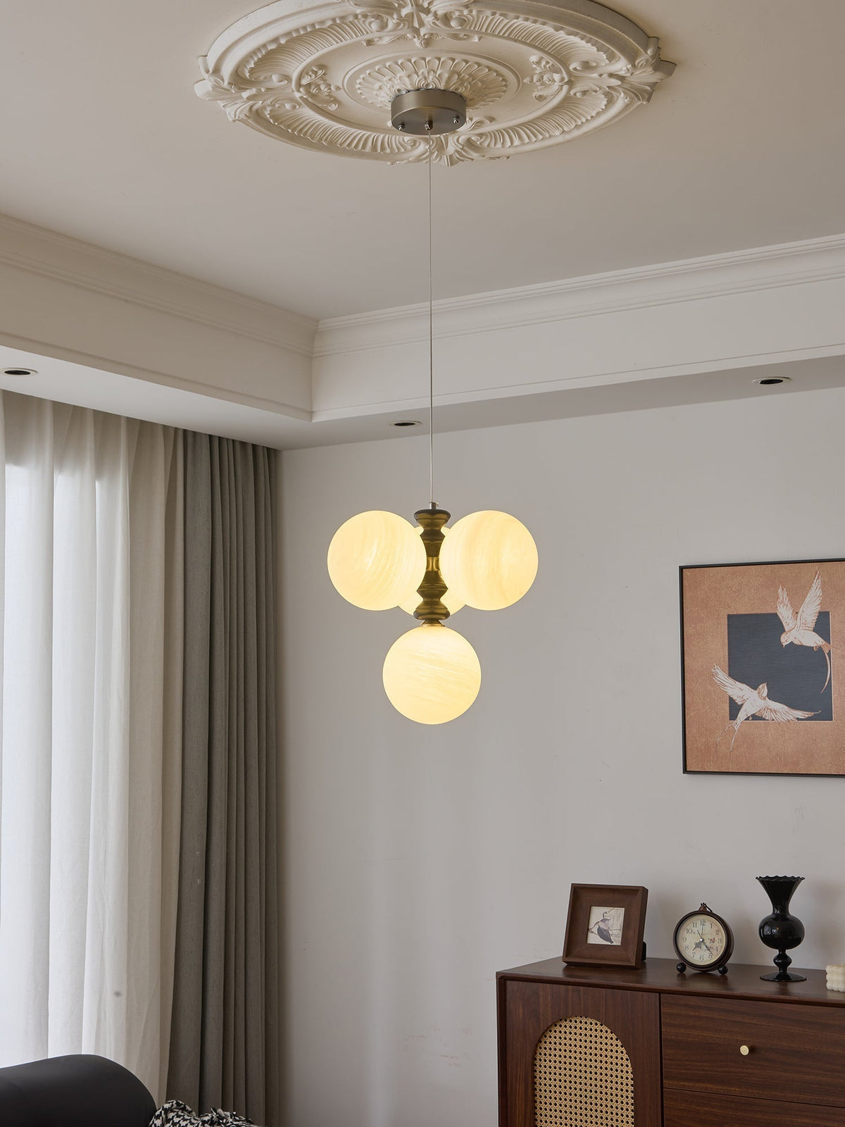 Cucarara Lustre Nordique Traditionnel Artistique en Bois à Arc - Neutralighting