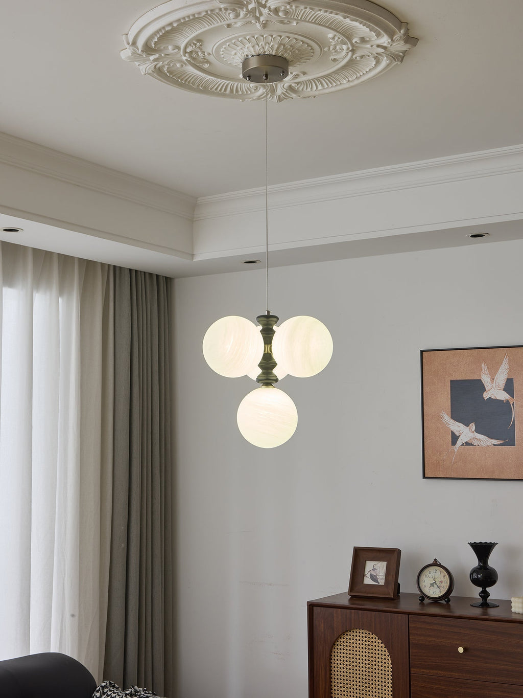 Cucarara Lustre Nordique Traditionnel Artistique en Bois à Arc - Neutralighting