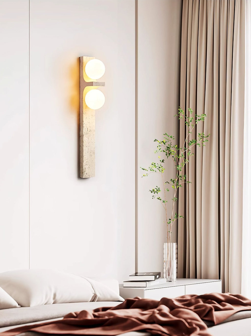 Cassiopeia Applique Murale Minimaliste en Travertin - Neutralighting