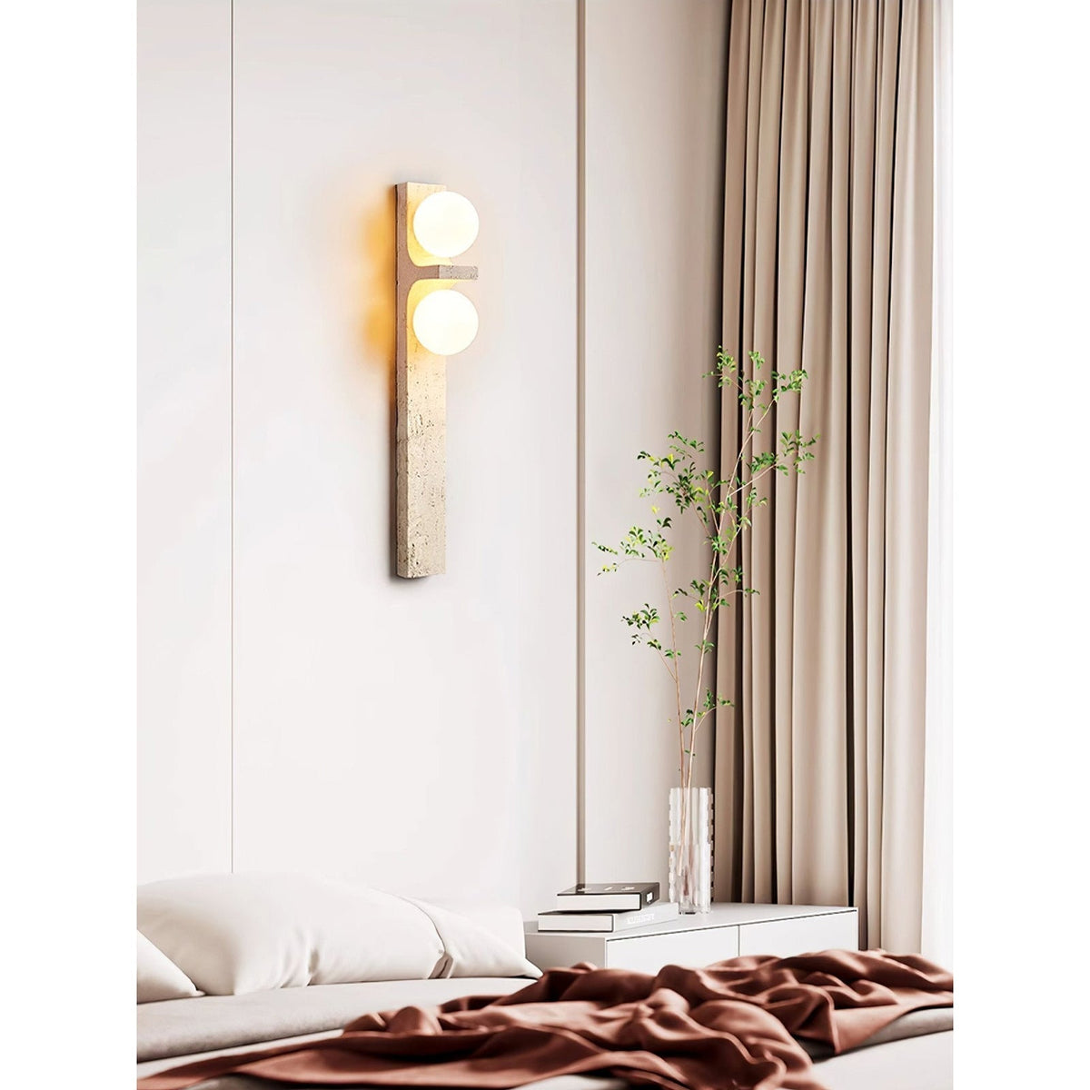 Eirikuvys Organique Moderne Minimaliste Travertin Applique Murale - Neutralighting