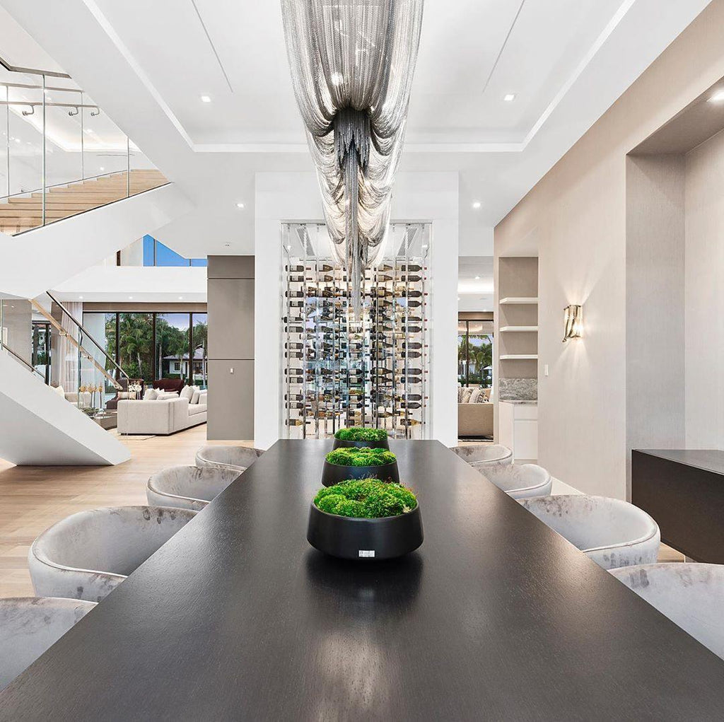Lustra Chandelier en Chaînes d'Aluminium Nickel Scintillant - Neutralighting