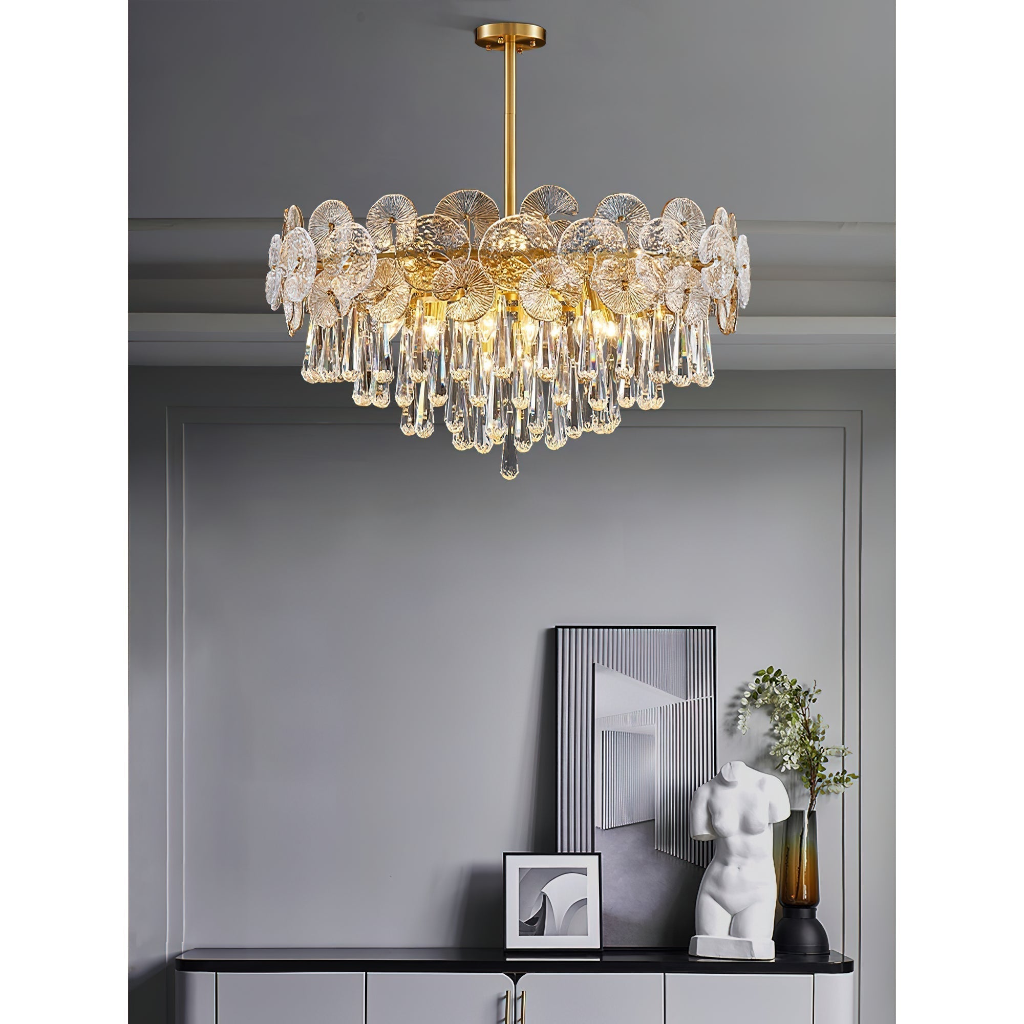 Caeluvyo Postmodern Luxe Élégance Cristal Lustre - Neutralighting