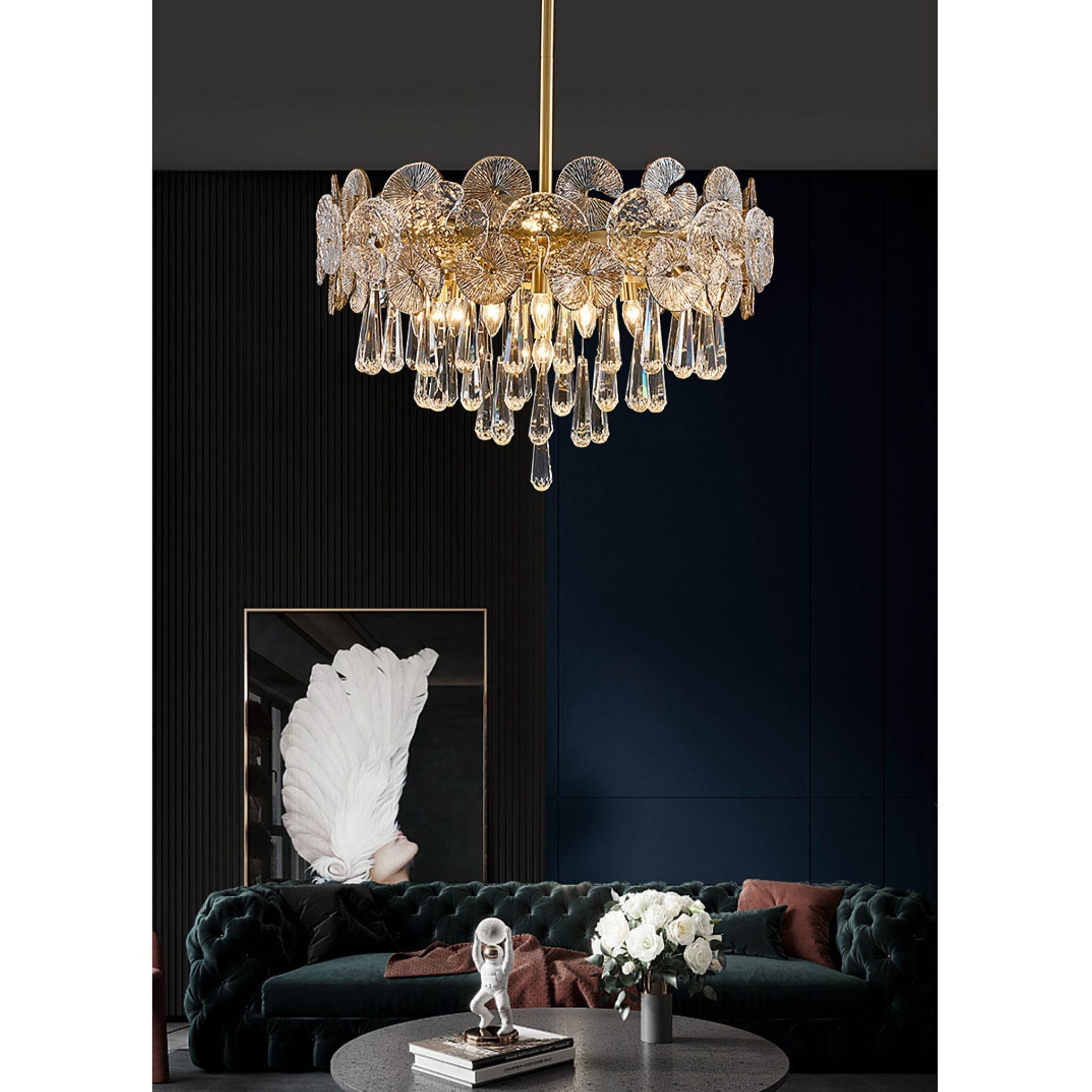 Caeluvyo Postmodern Luxe Élégance Cristal Lustre - Neutralighting