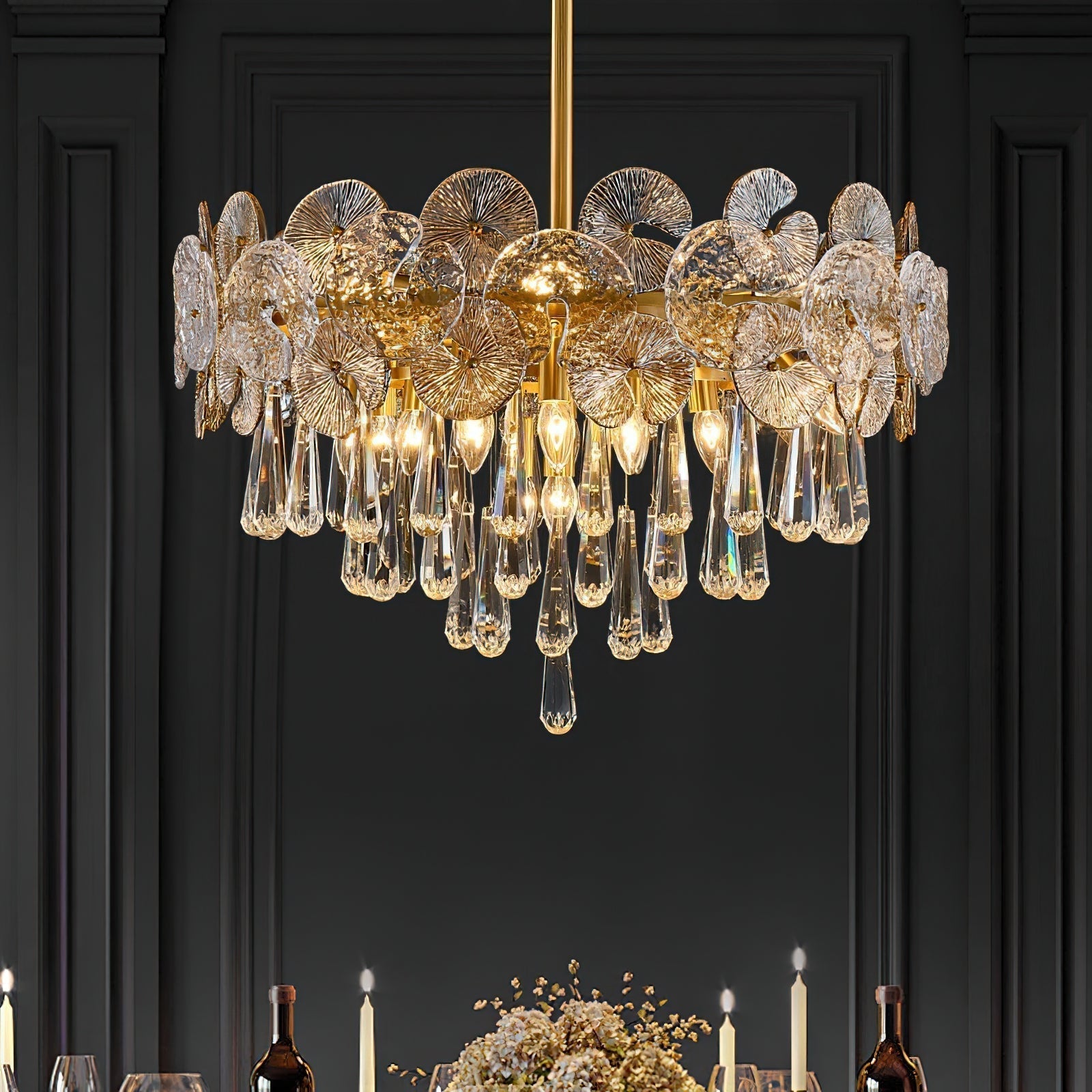 Caeluvyo Postmodern Luxe Élégance Cristal Lustre - Neutralighting