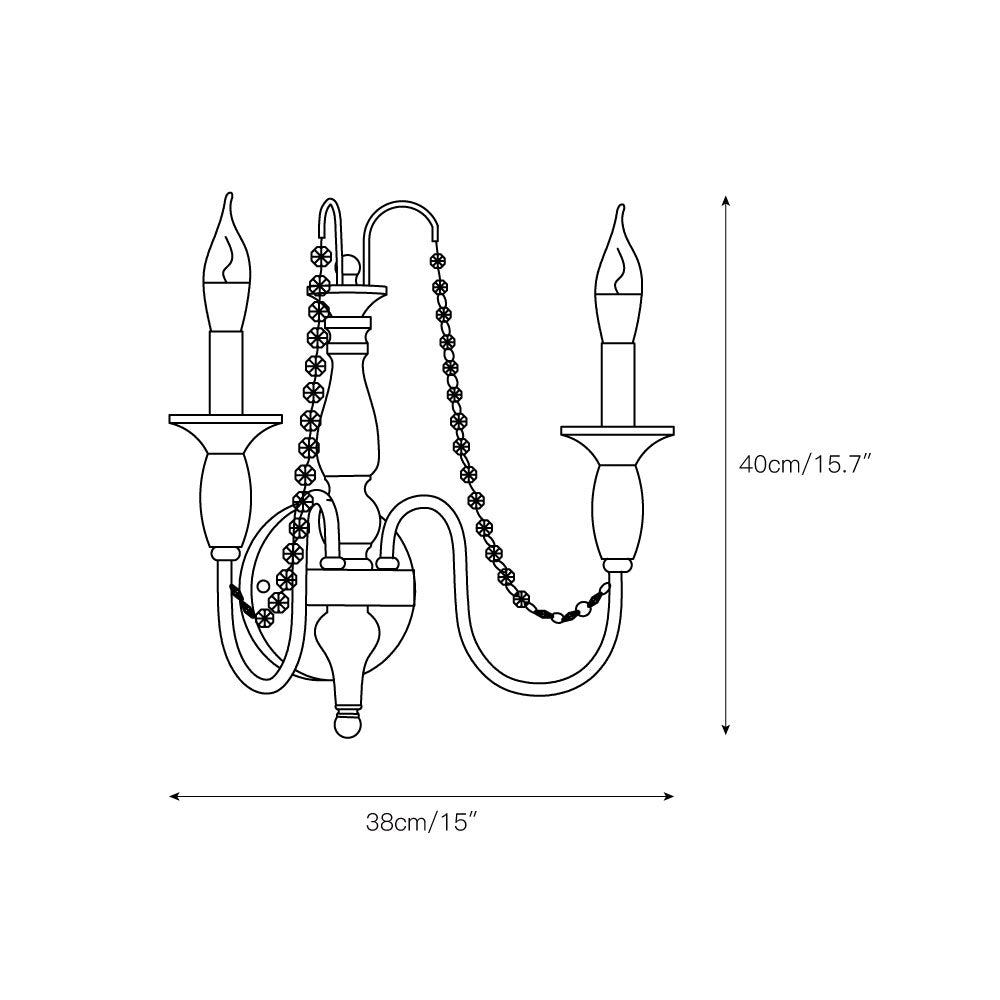 Jarnbruvys Traditionnel Bougie Métal Cristal Applique Murale - Neutralighting