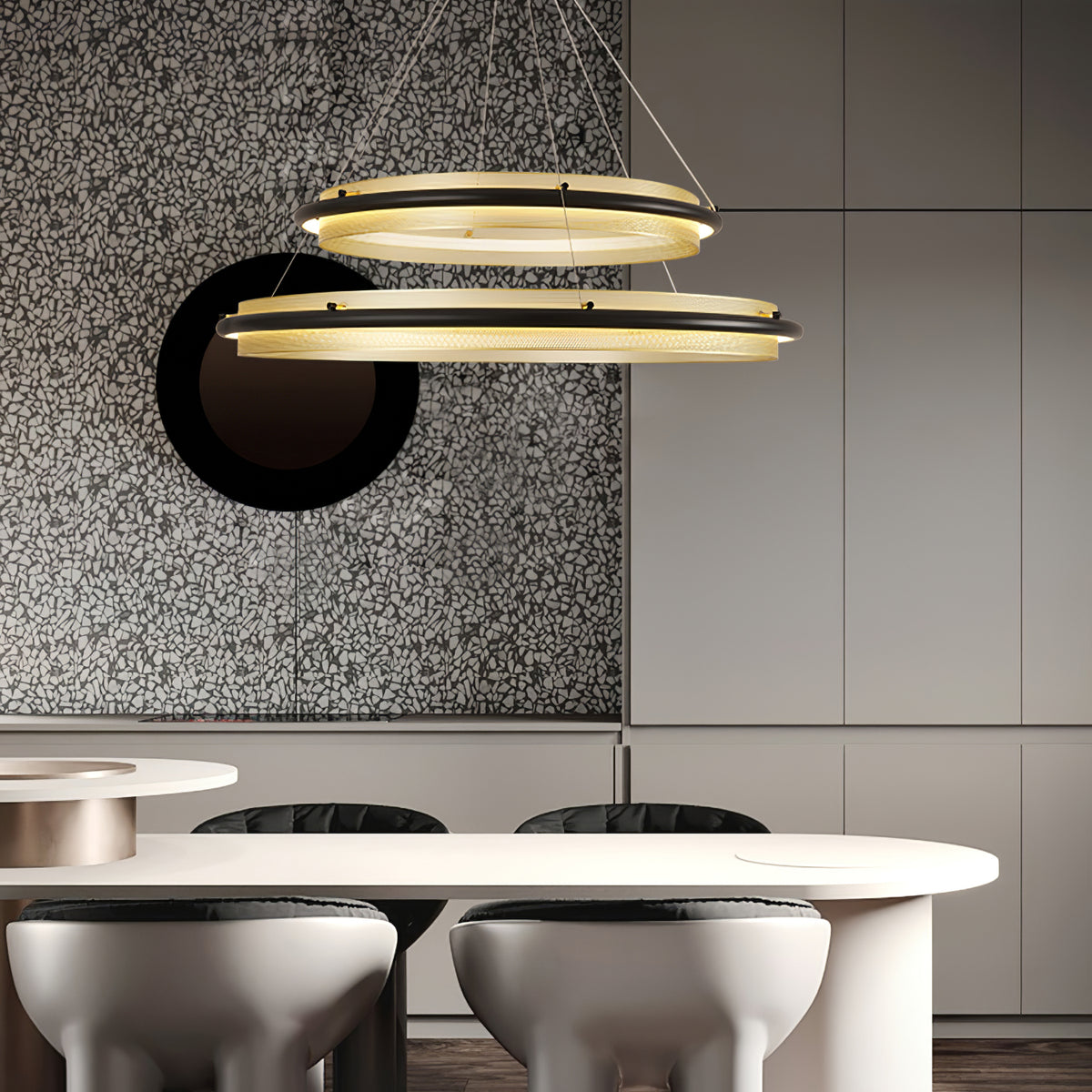 Himinuvyo Moderne Minimaliste LED Acrylique Métal Lustre - Neutralighting