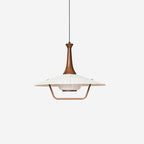 Vionne Suspension en bois et blanc style milieu du siècle - Neutralighting