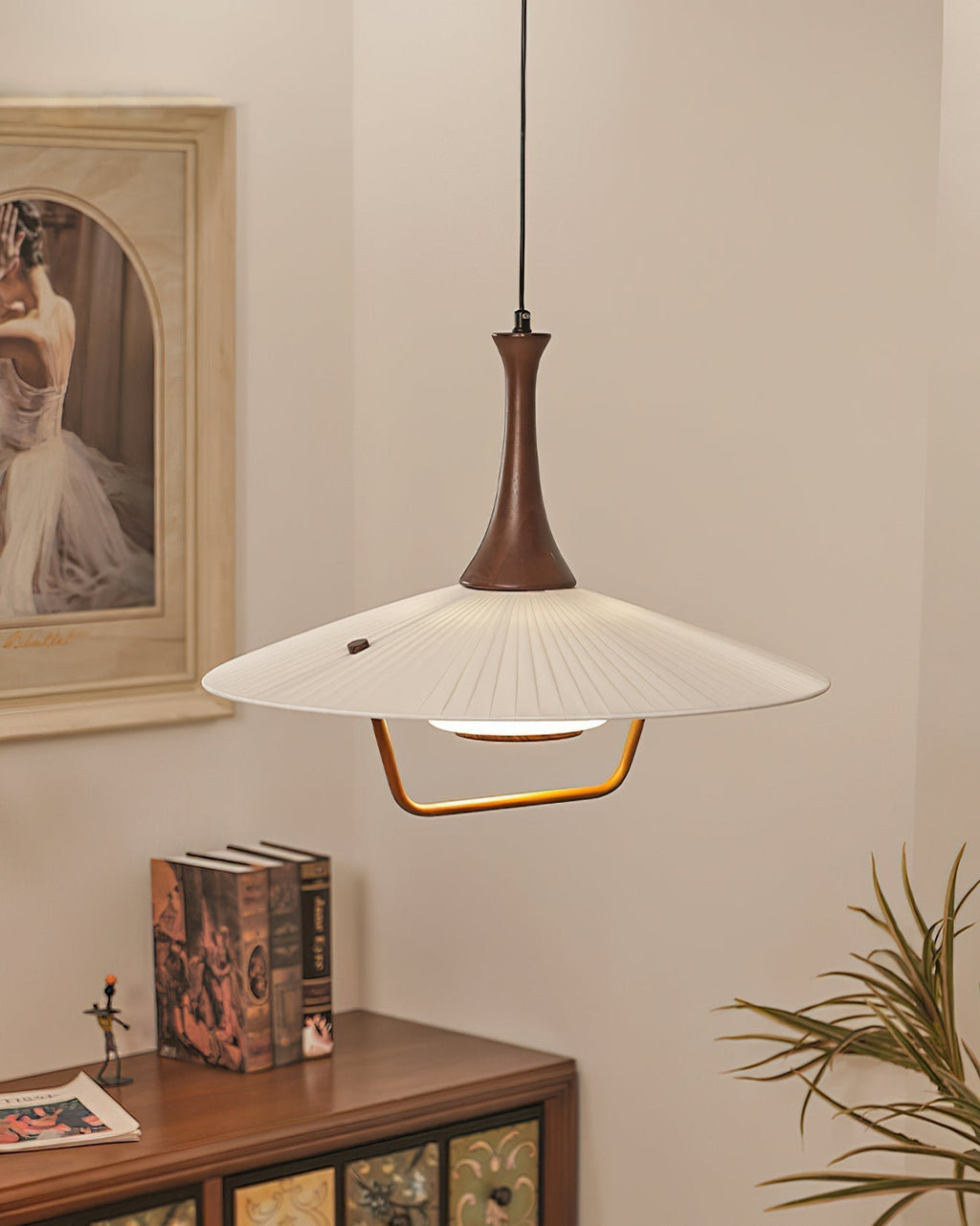 Vionne Suspension en bois et blanc style milieu du siècle - Neutralighting
