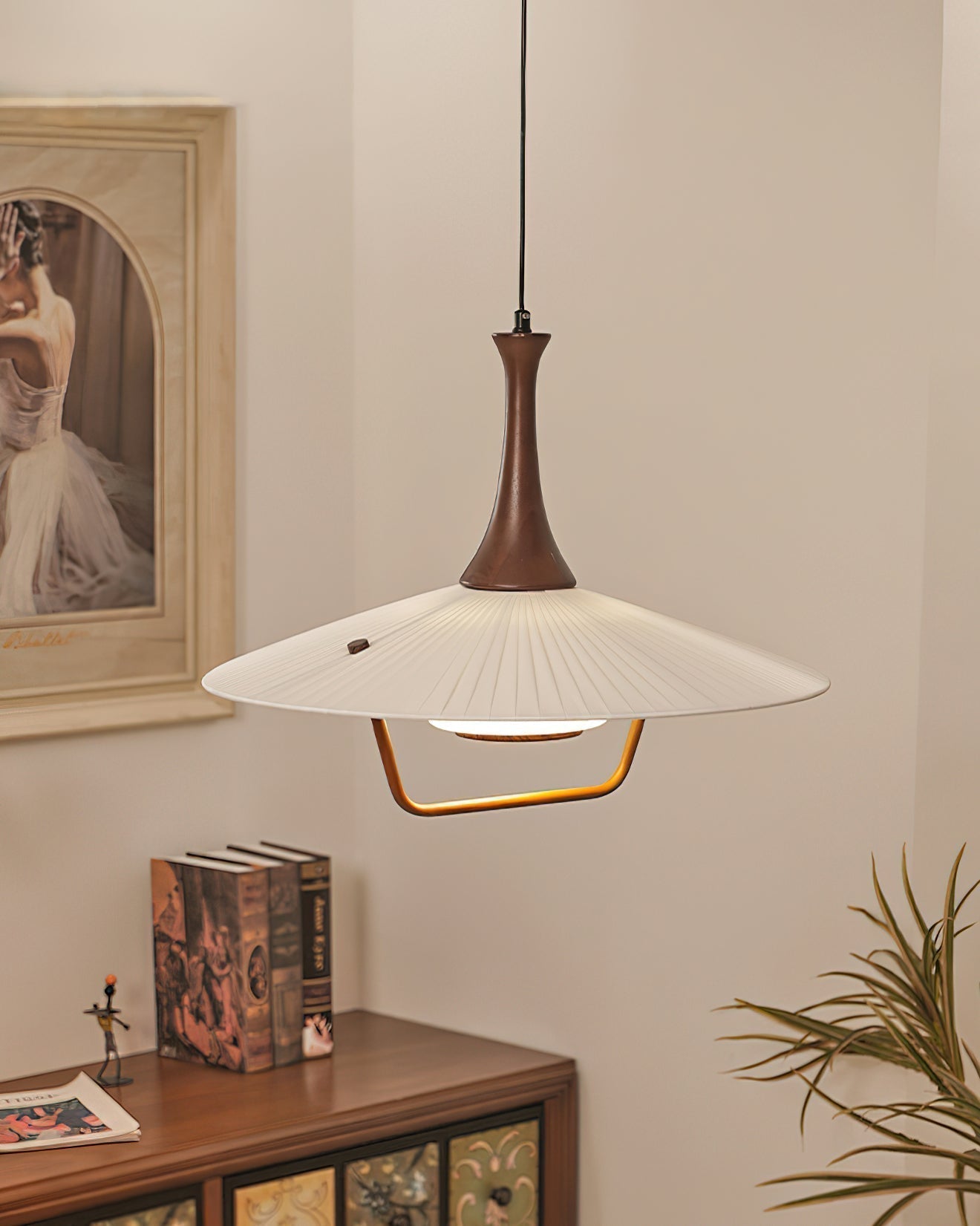 Vionne Suspension en bois et blanc style milieu du siècle - Neutralighting