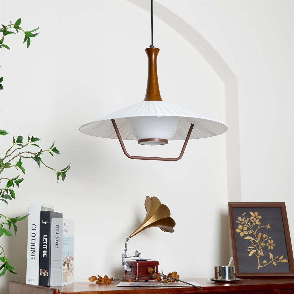 Vionne Suspension en bois et blanc style milieu du siècle - Neutralighting