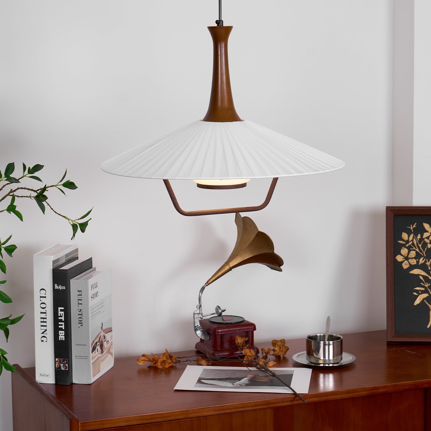 Vionne Suspension en bois et blanc style milieu du siècle - Neutralighting