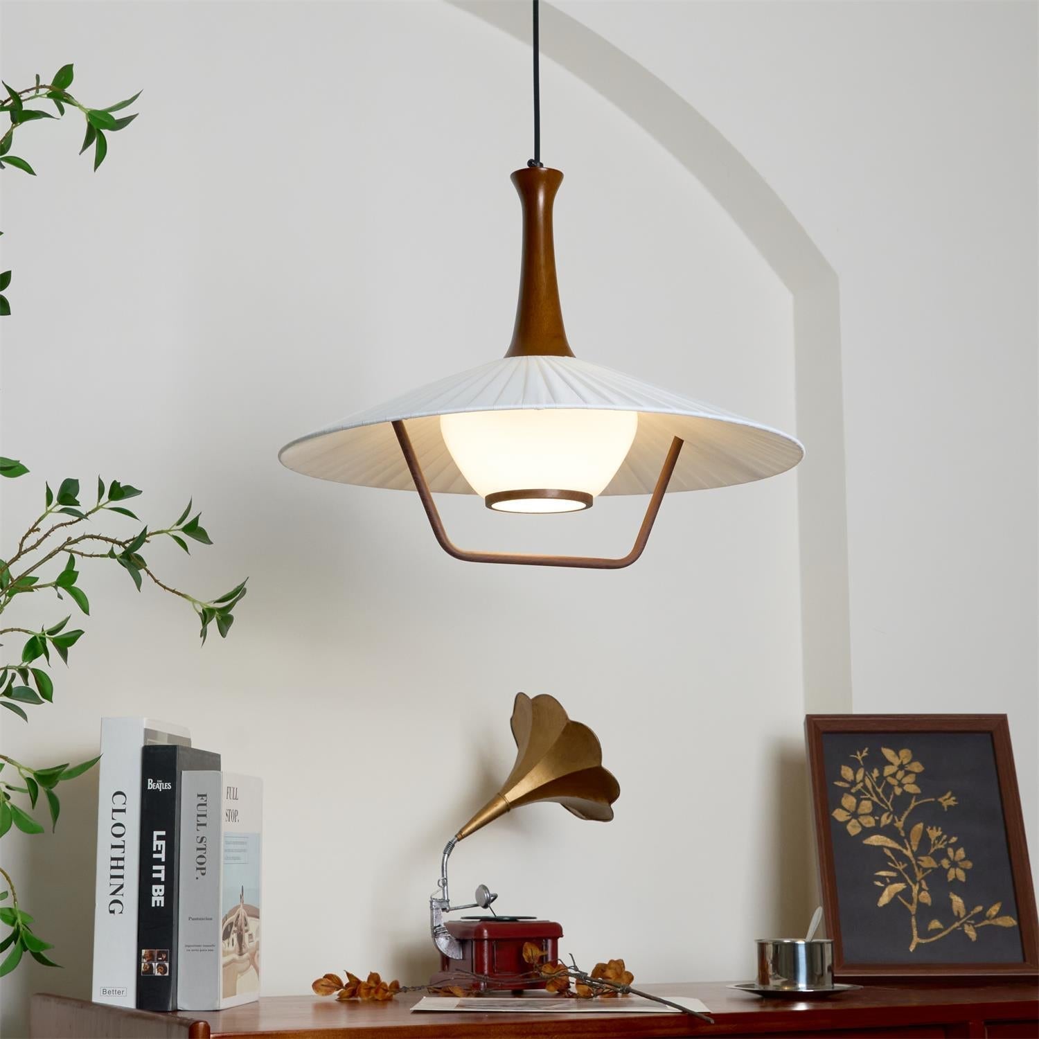 Vionne Suspension en bois et blanc style milieu du siècle - Neutralighting