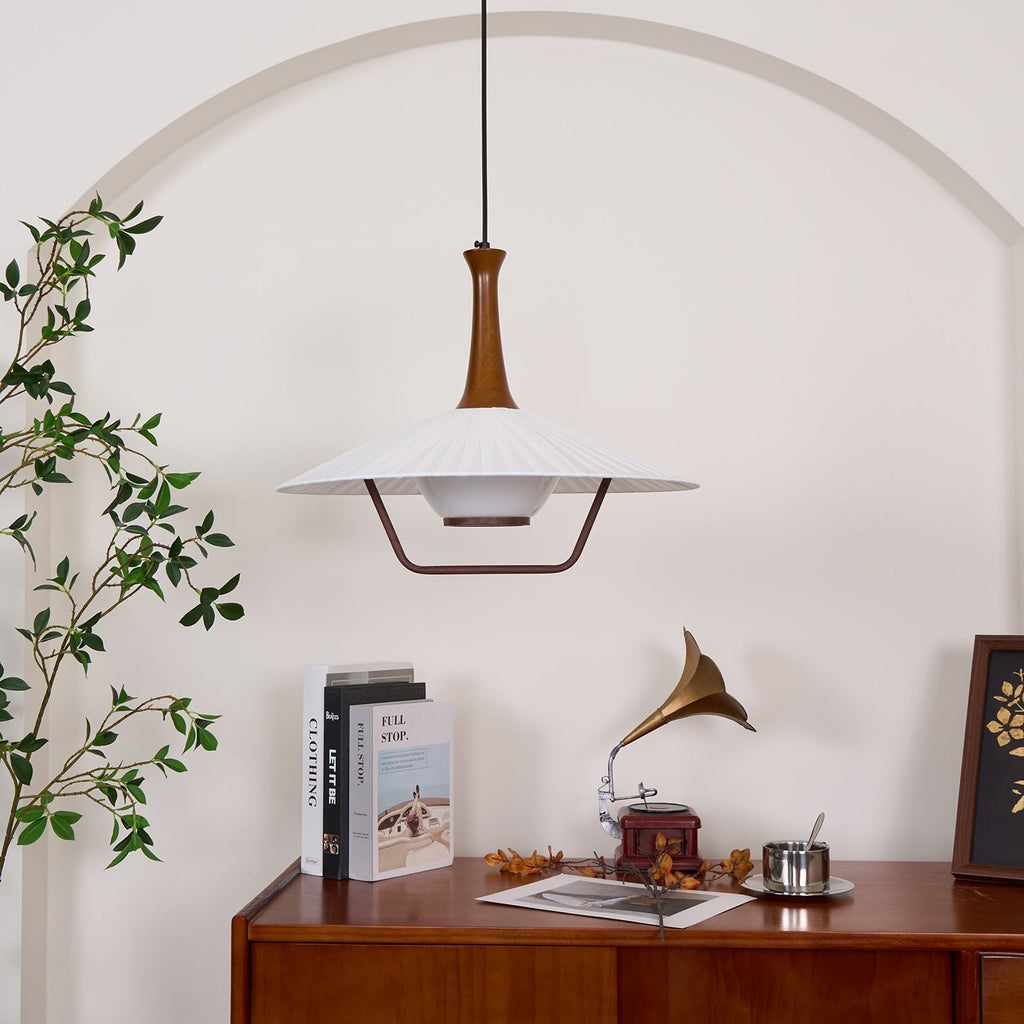 Vionne Suspension en bois et blanc style milieu du siècle - Neutralighting