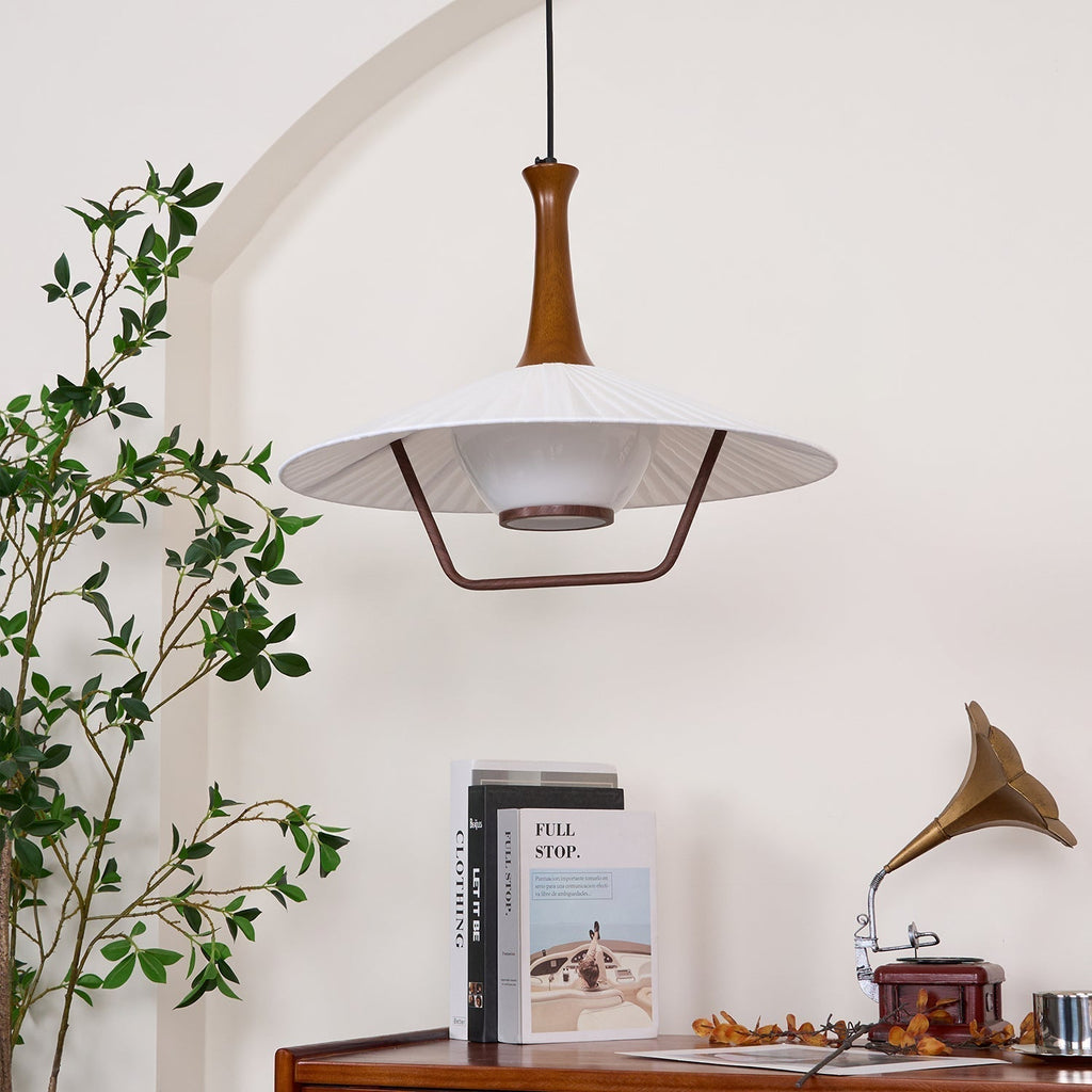Vionne Suspension en bois et blanc style milieu du siècle - Neutralighting