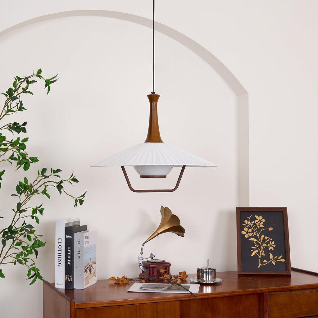 Vionne Suspension en bois et blanc style milieu du siècle - Neutralighting