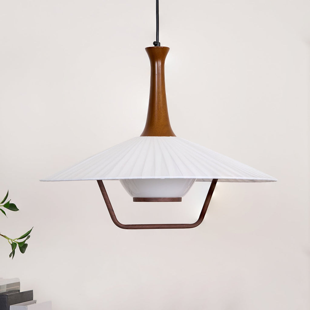 Vionne Suspension en bois et blanc style milieu du siècle - Neutralighting