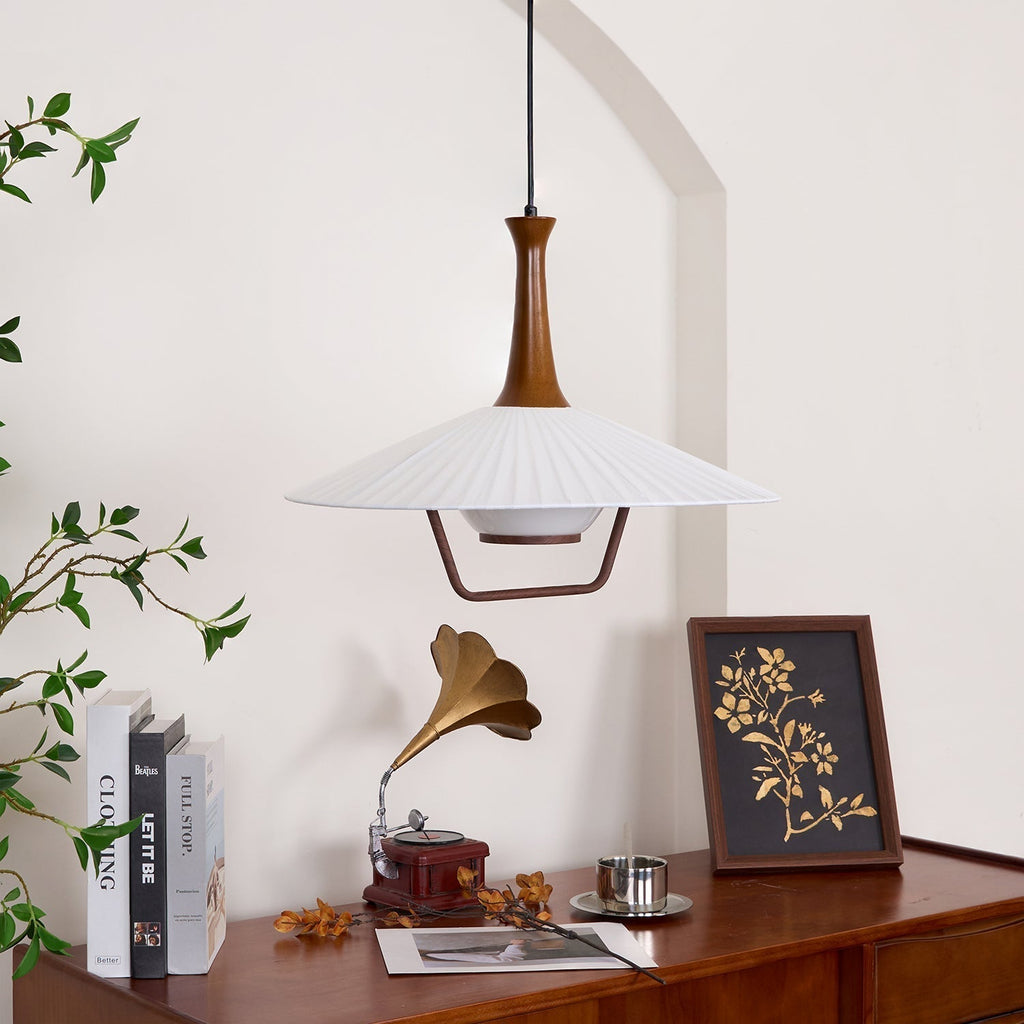 Vionne Suspension en bois et blanc style milieu du siècle - Neutralighting