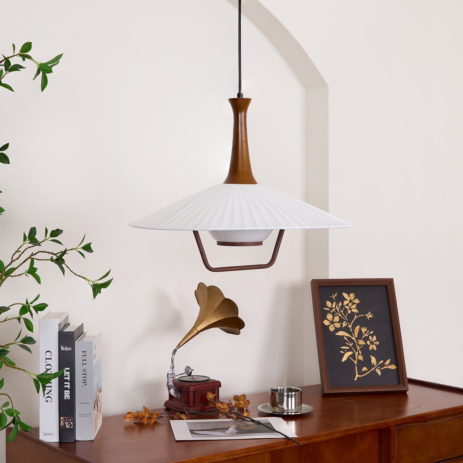 Vionne Suspension en bois et blanc style milieu du siècle - Neutralighting