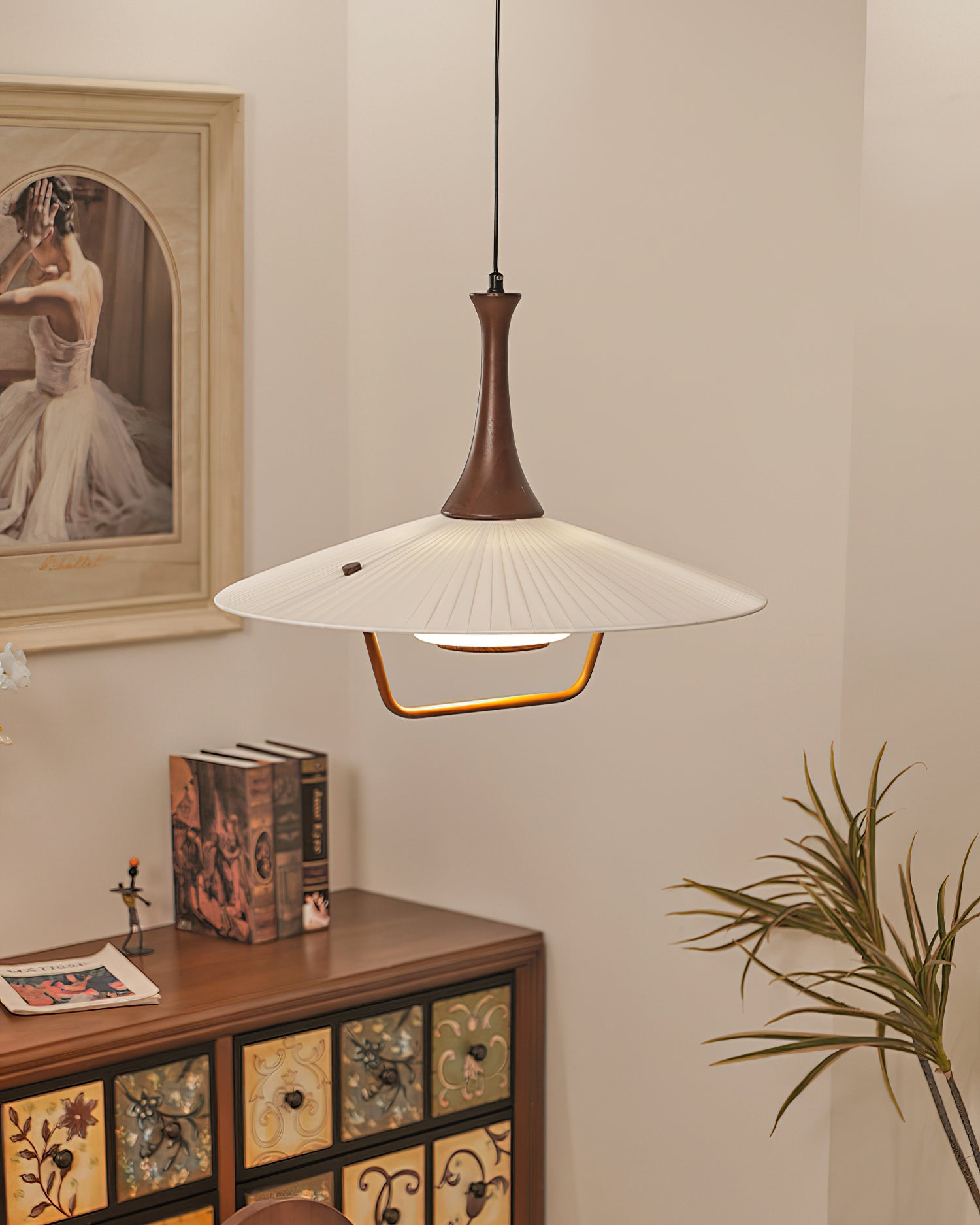 Vionne Suspension en bois et blanc style milieu du siècle - Neutralighting