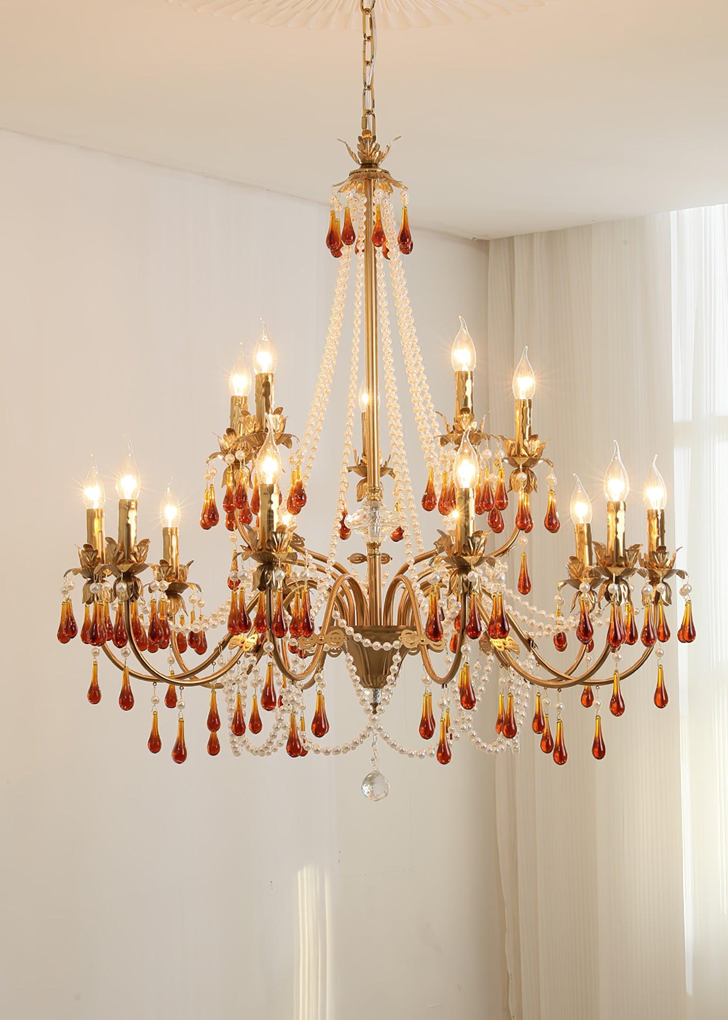 Ormirara Chandelier Cristal Ambre Luxe Postmoderne - Neutralighting