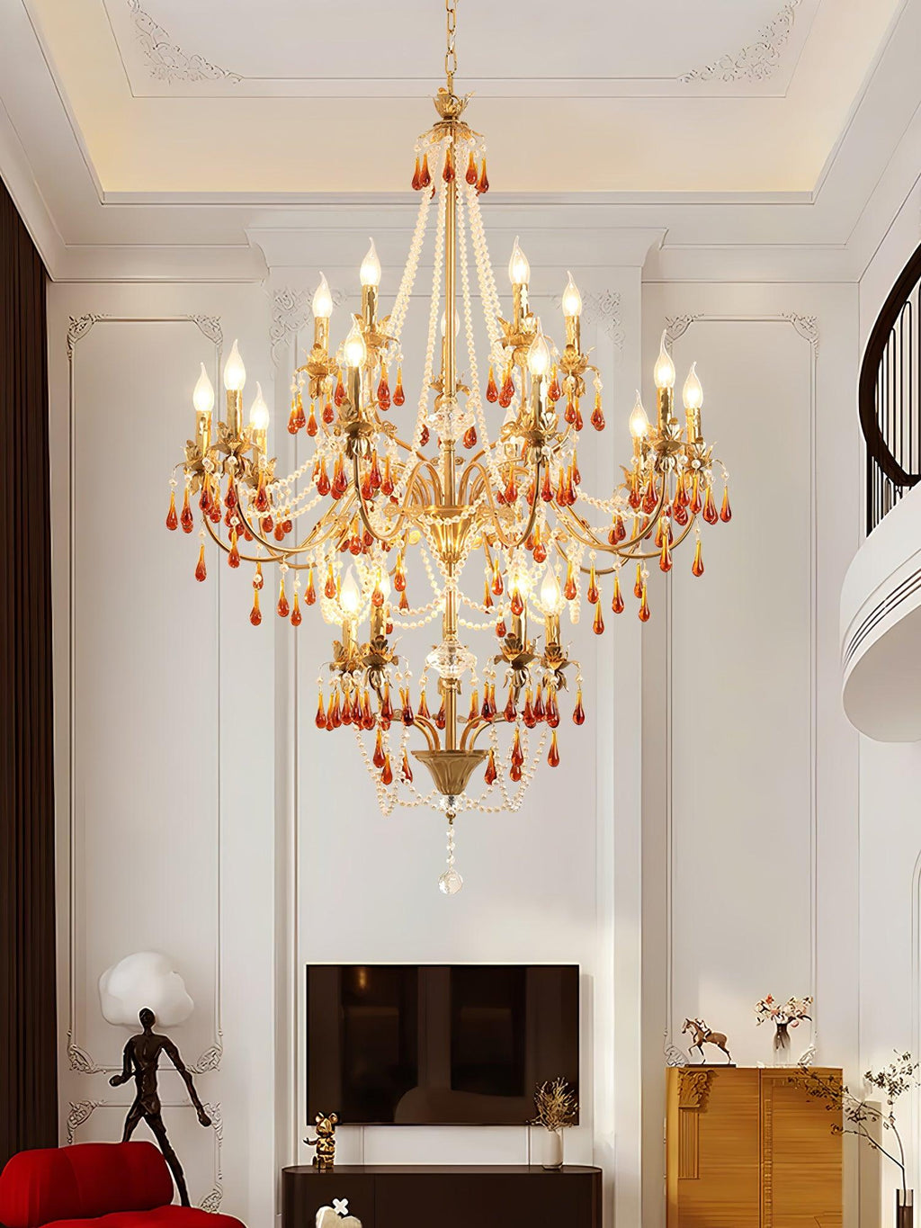 Ormirara Chandelier Cristal Ambre Luxe Postmoderne - Neutralighting