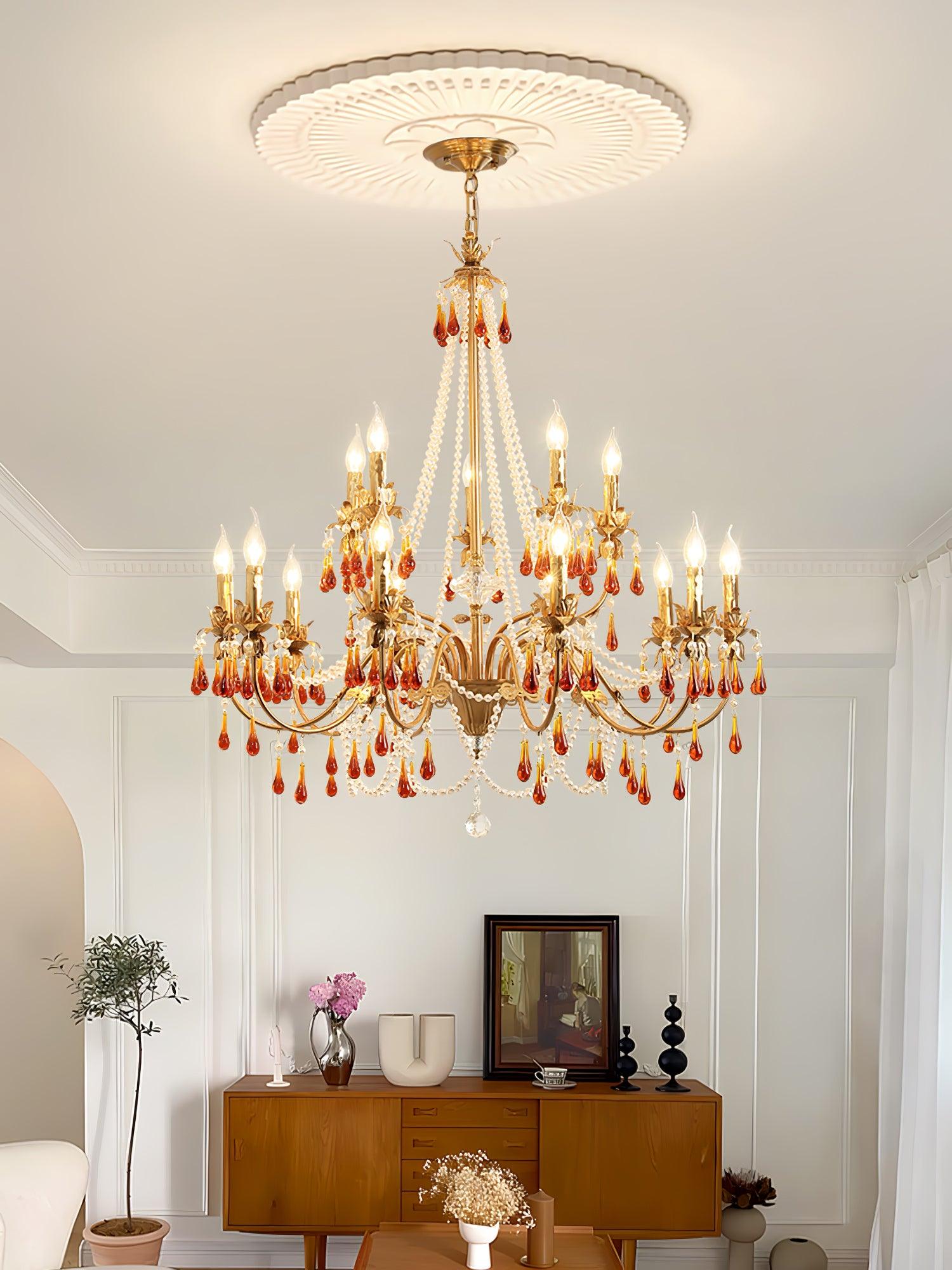 Ormirara Chandelier Cristal Ambre Luxe Postmoderne - Neutralighting