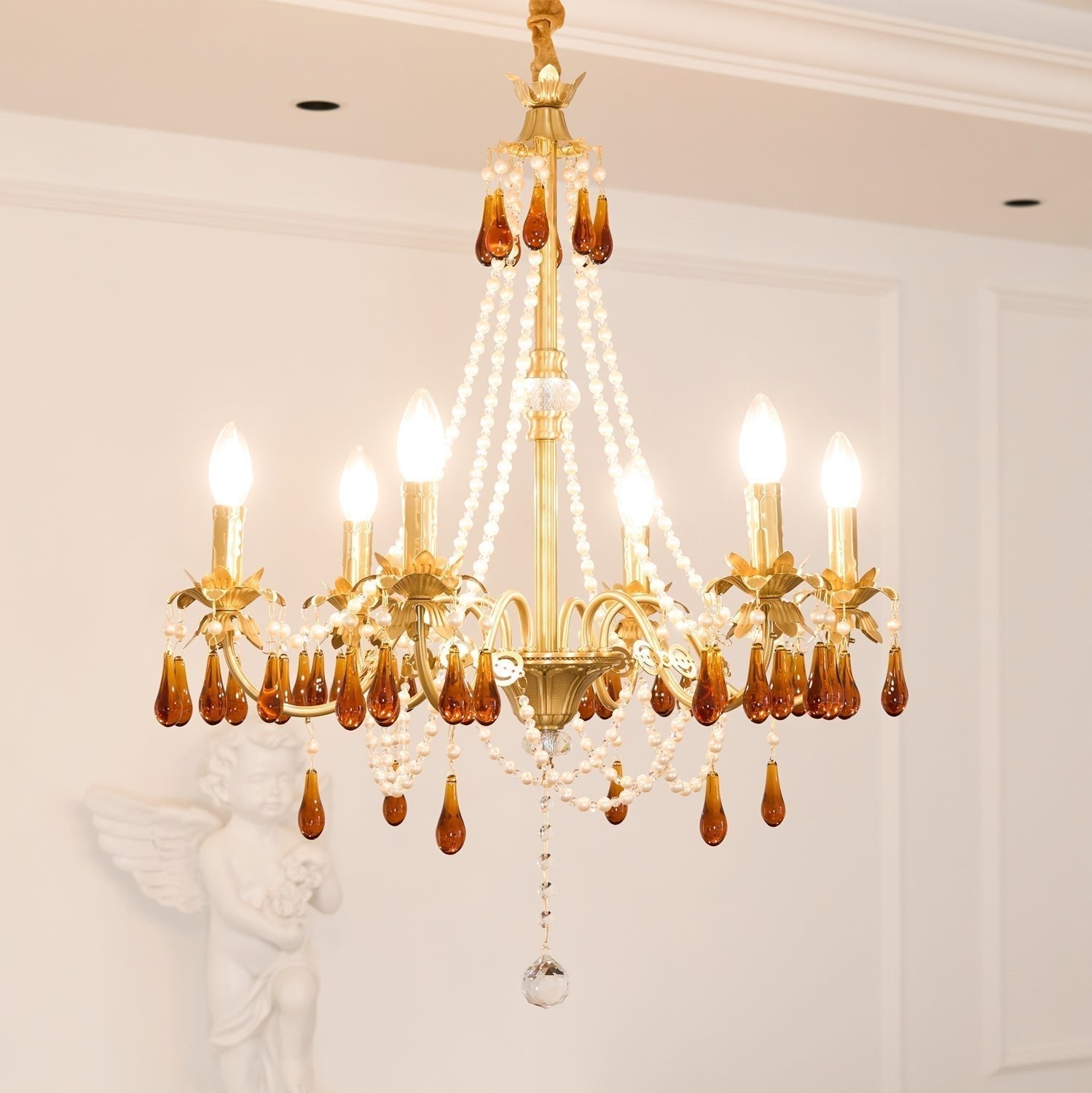 Ormirara Chandelier Cristal Ambre Luxe Postmoderne - Neutralighting