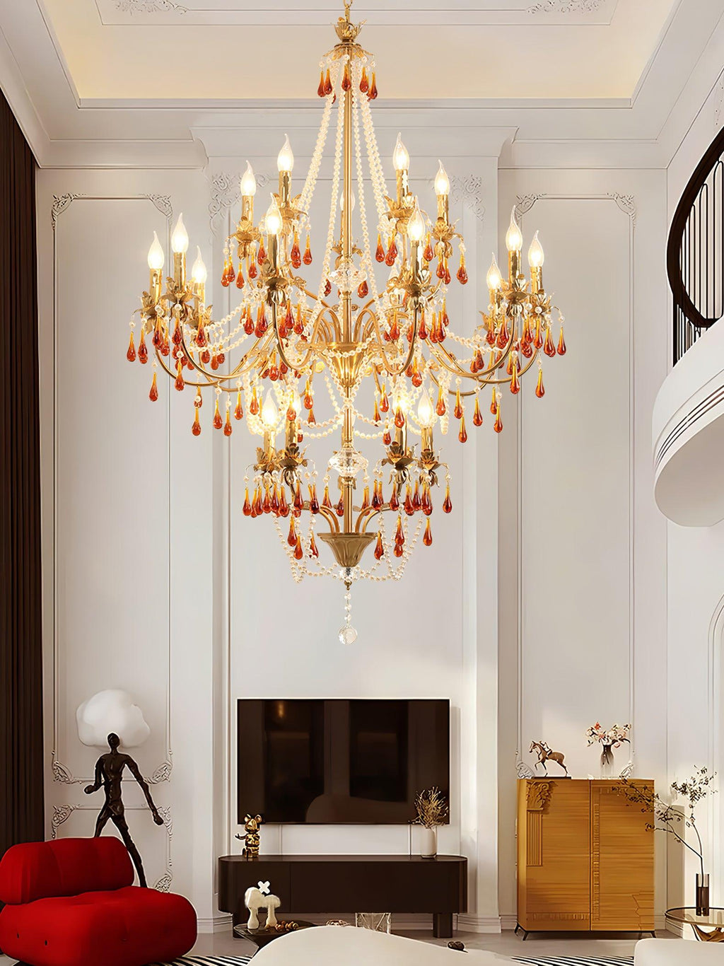 Ormirara Chandelier Cristal Ambre Luxe Postmoderne - Neutralighting
