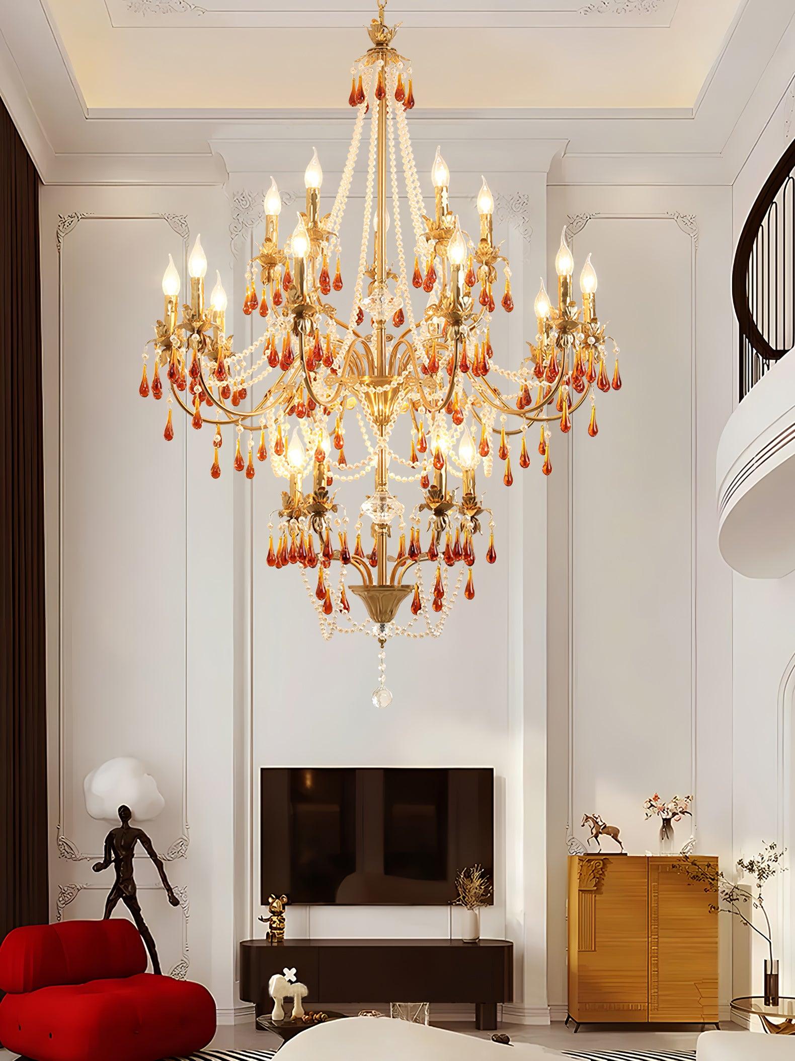 Ormirara Chandelier Cristal Ambre Luxe Postmoderne - Neutralighting