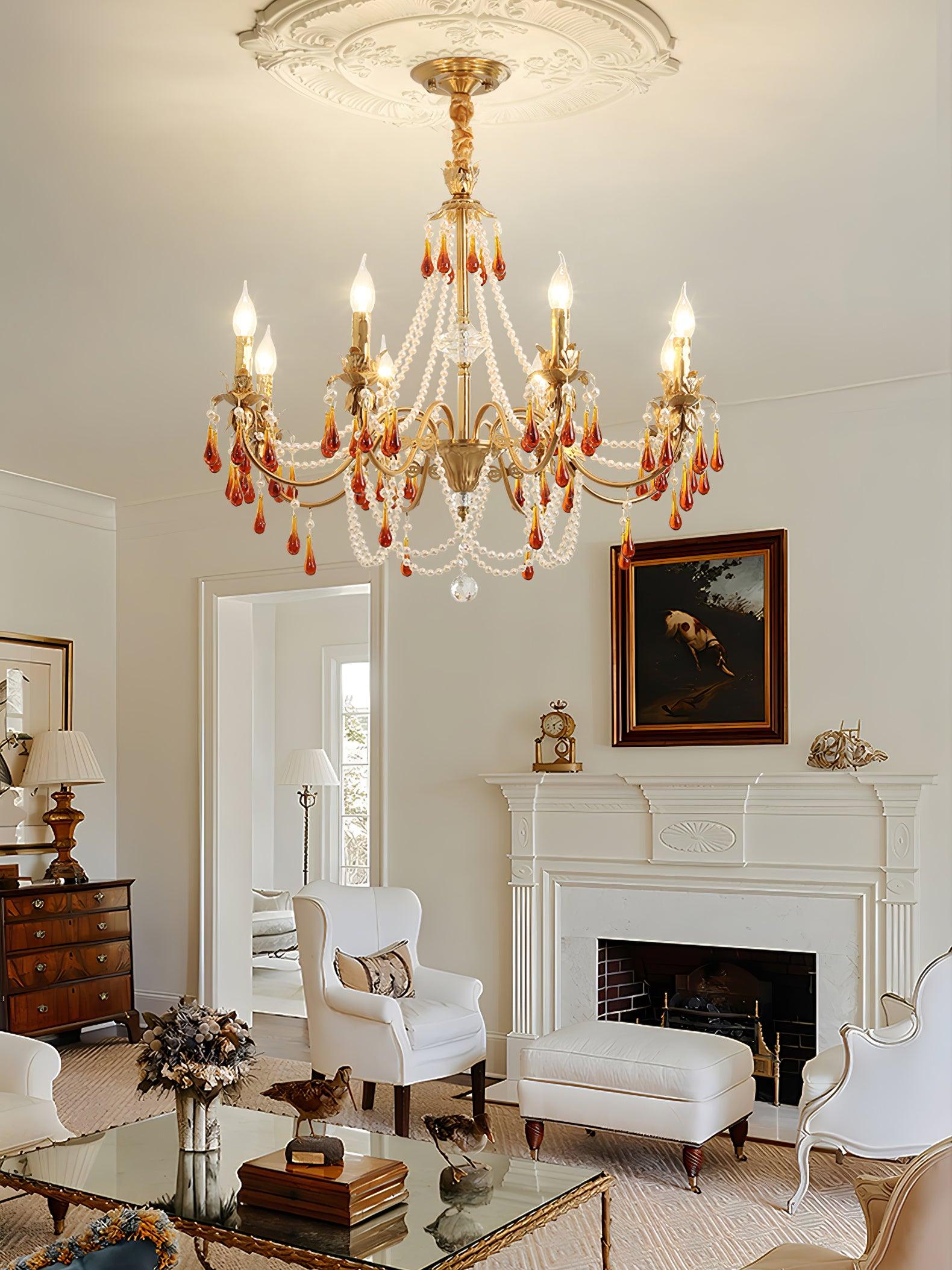 Ormirara Chandelier Cristal Ambre Luxe Postmoderne - Neutralighting