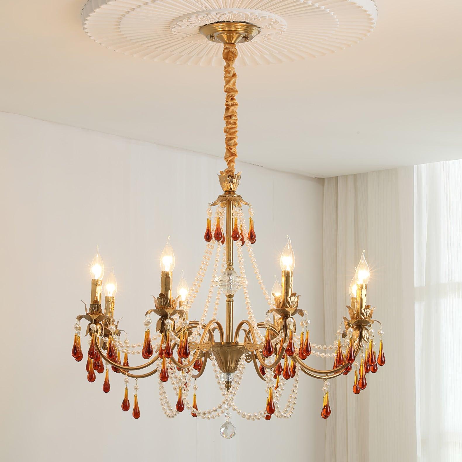 Ormirara Chandelier Cristal Ambre Luxe Postmoderne - Neutralighting