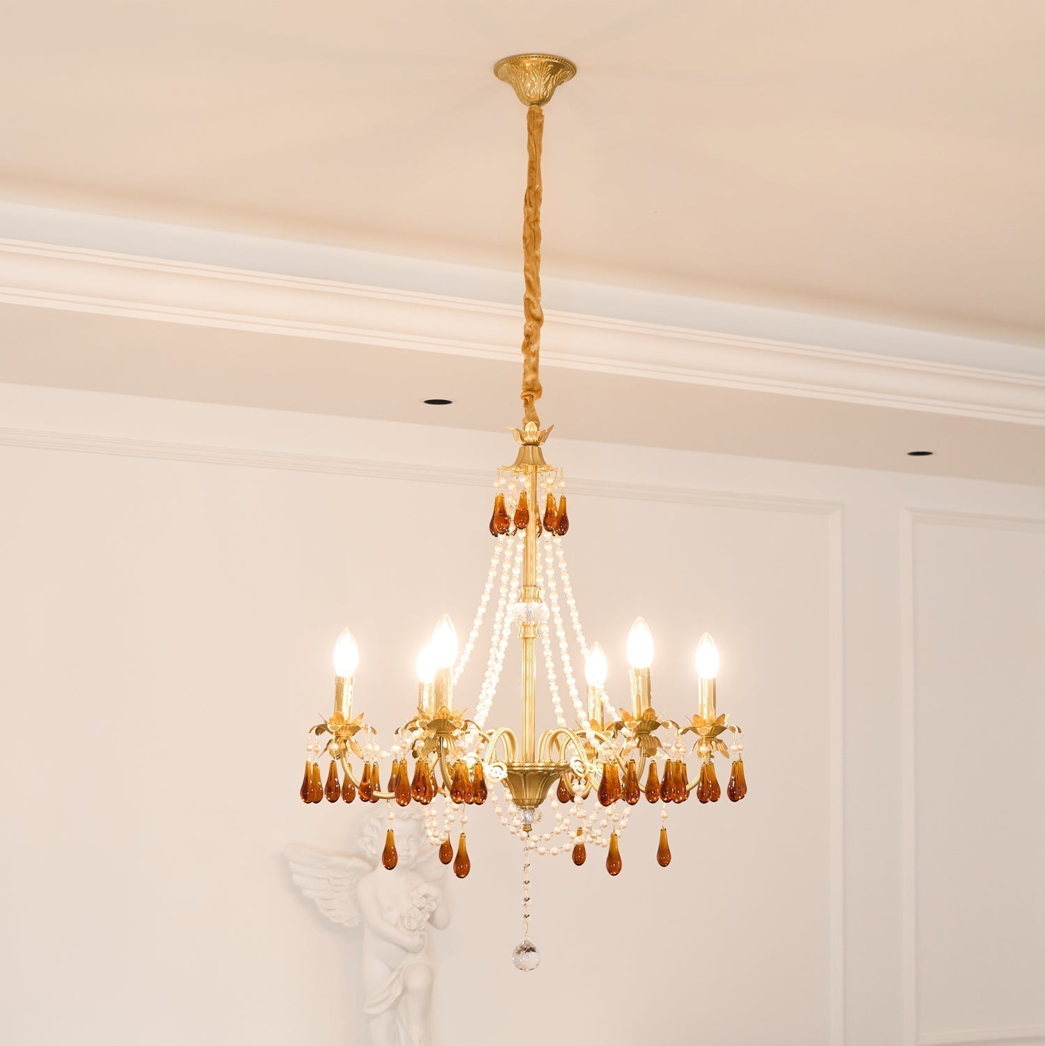 Ormirara Chandelier Cristal Ambre Luxe Postmoderne - Neutralighting
