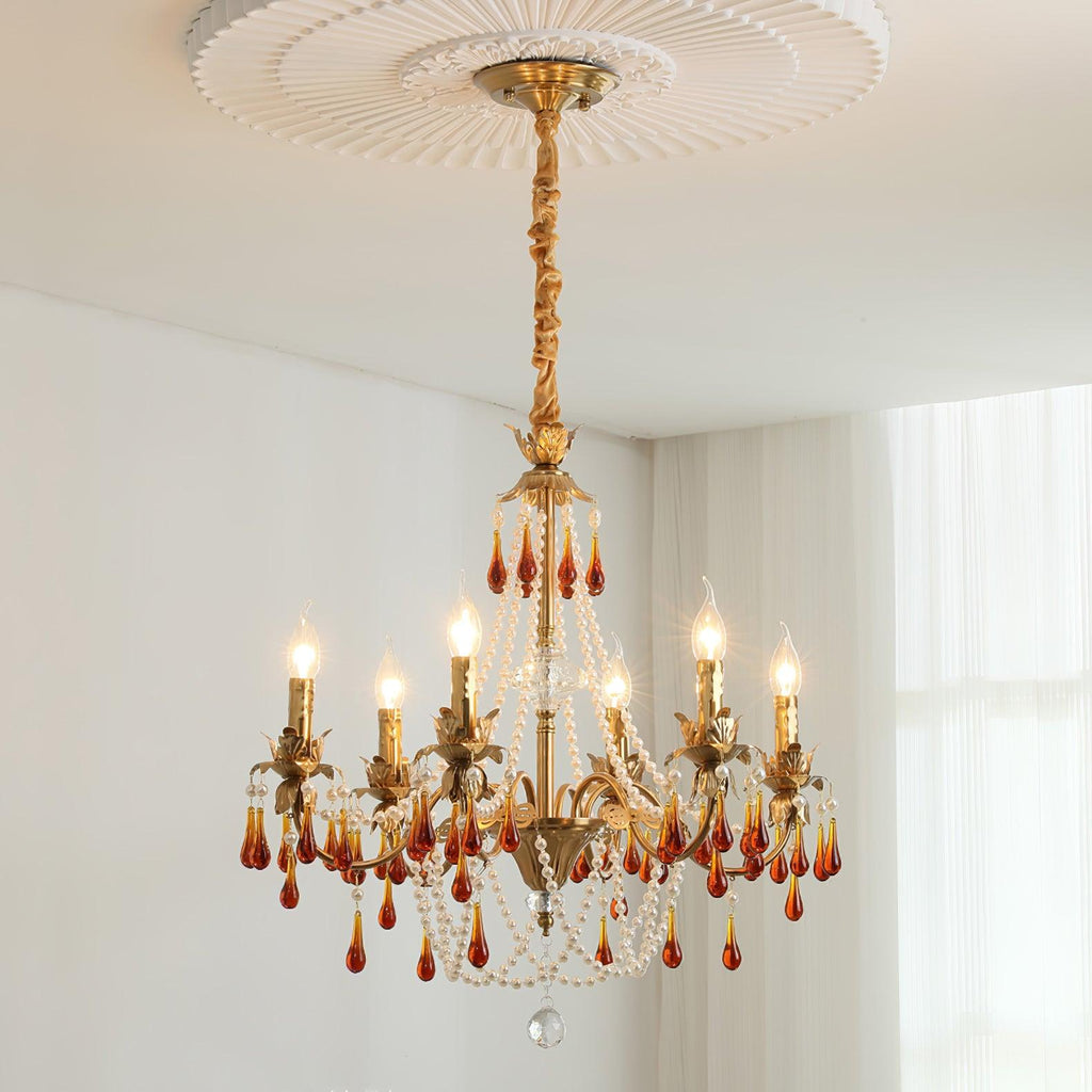 Ormirara Chandelier Cristal Ambre Luxe Postmoderne - Neutralighting