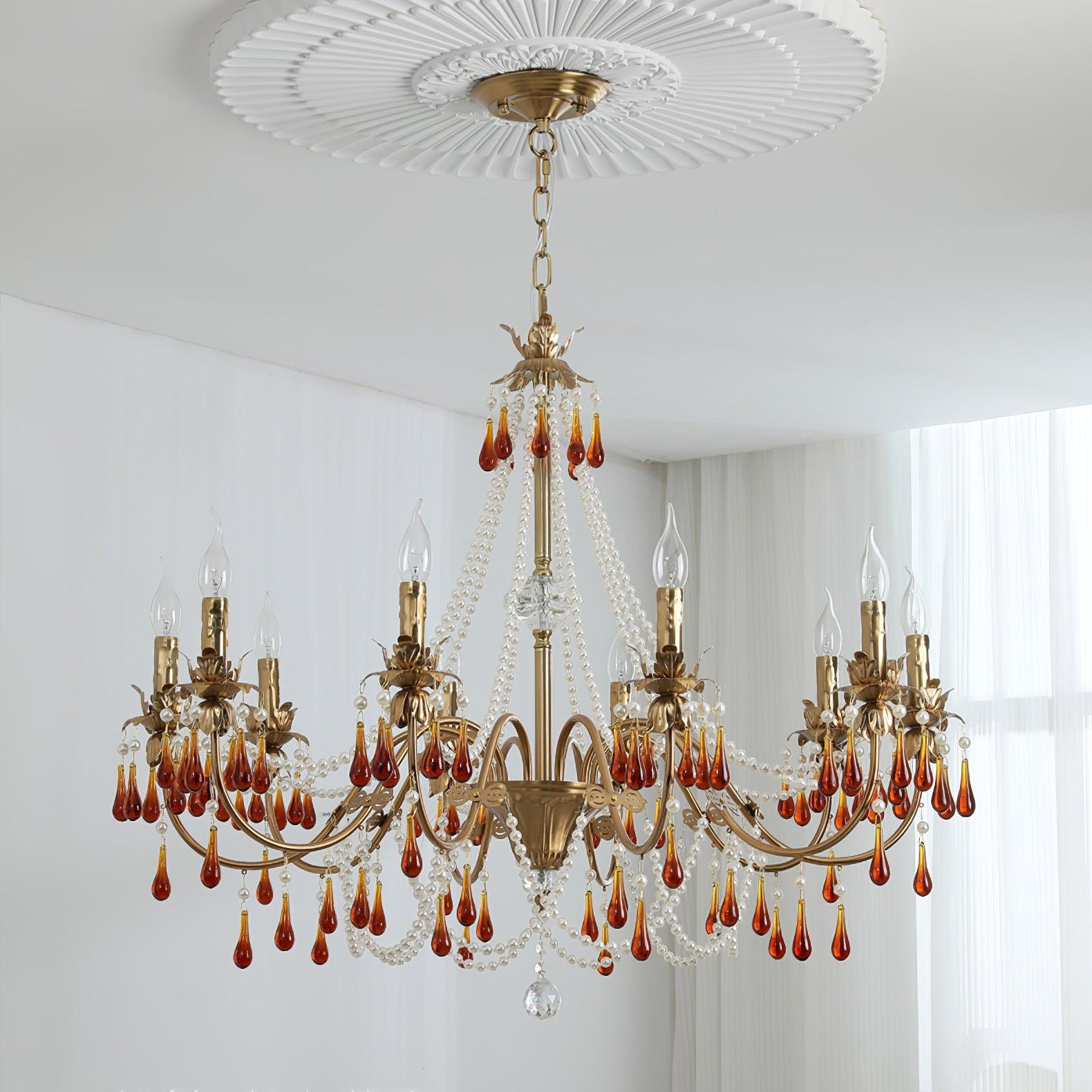Ormirara Chandelier Cristal Ambre Luxe Postmoderne - Neutralighting