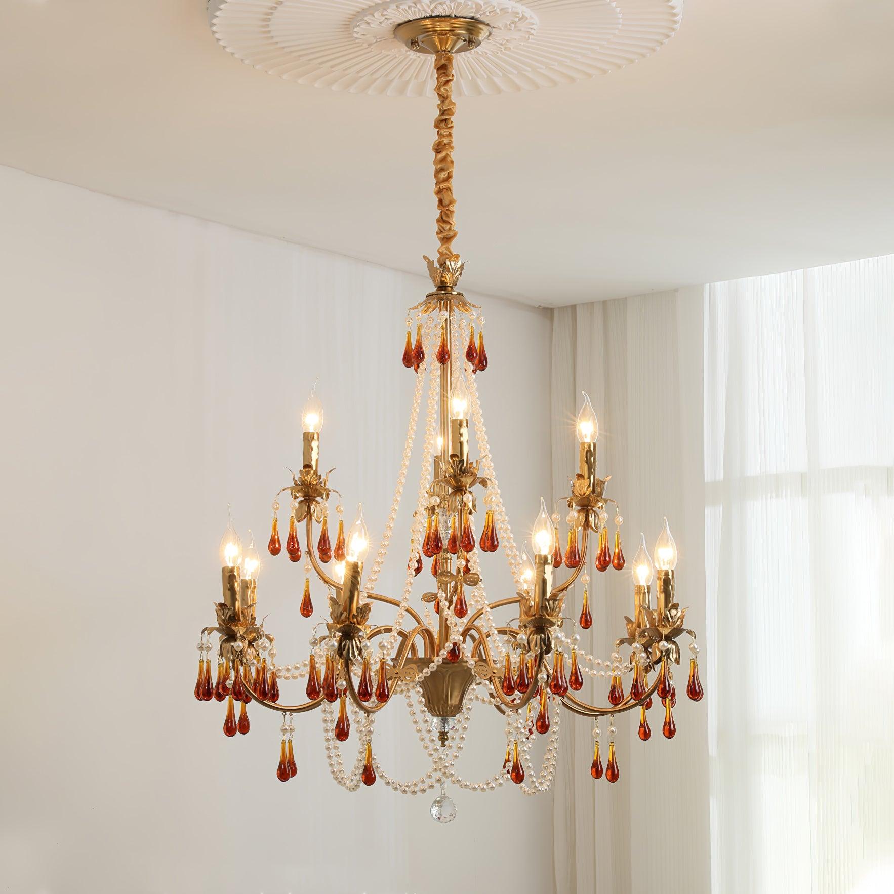 Ormirara Chandelier Cristal Ambre Luxe Postmoderne - Neutralighting