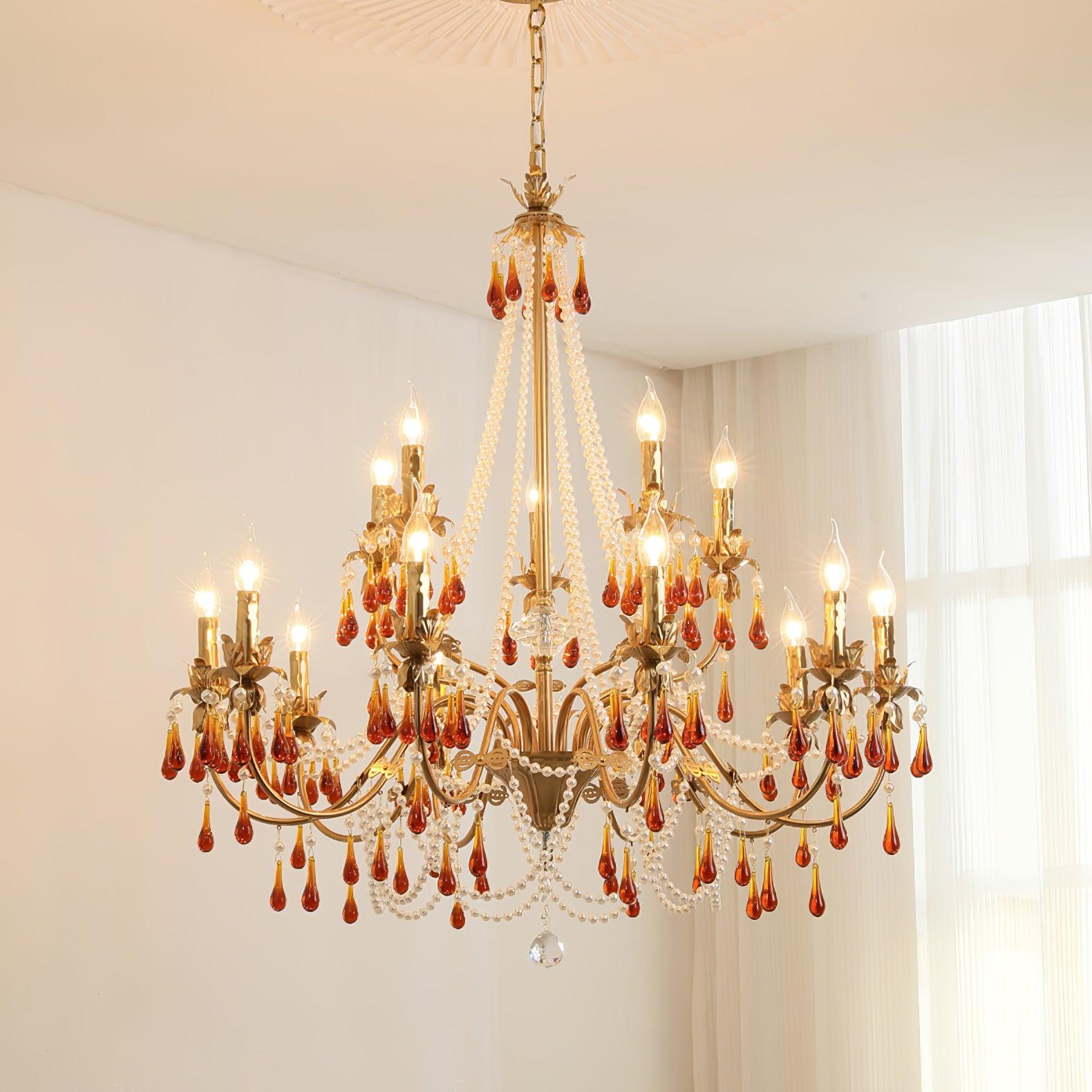 Ormirara Chandelier Cristal Ambre Luxe Postmoderne - Neutralighting