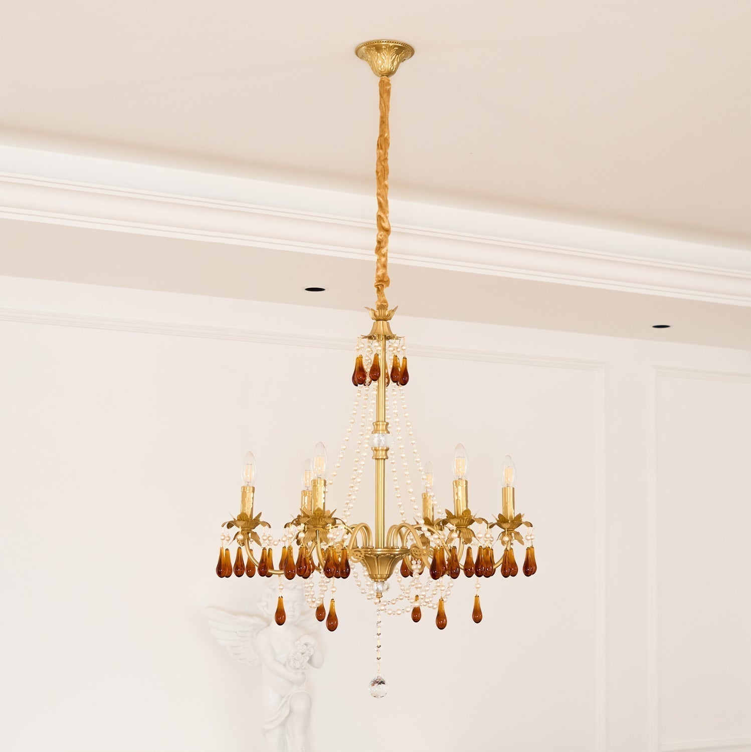 Ormirara Chandelier Cristal Ambre Luxe Postmoderne - Neutralighting
