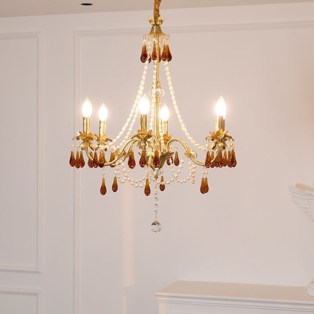 Ormirara Chandelier Cristal Ambre Luxe Postmoderne - Neutralighting