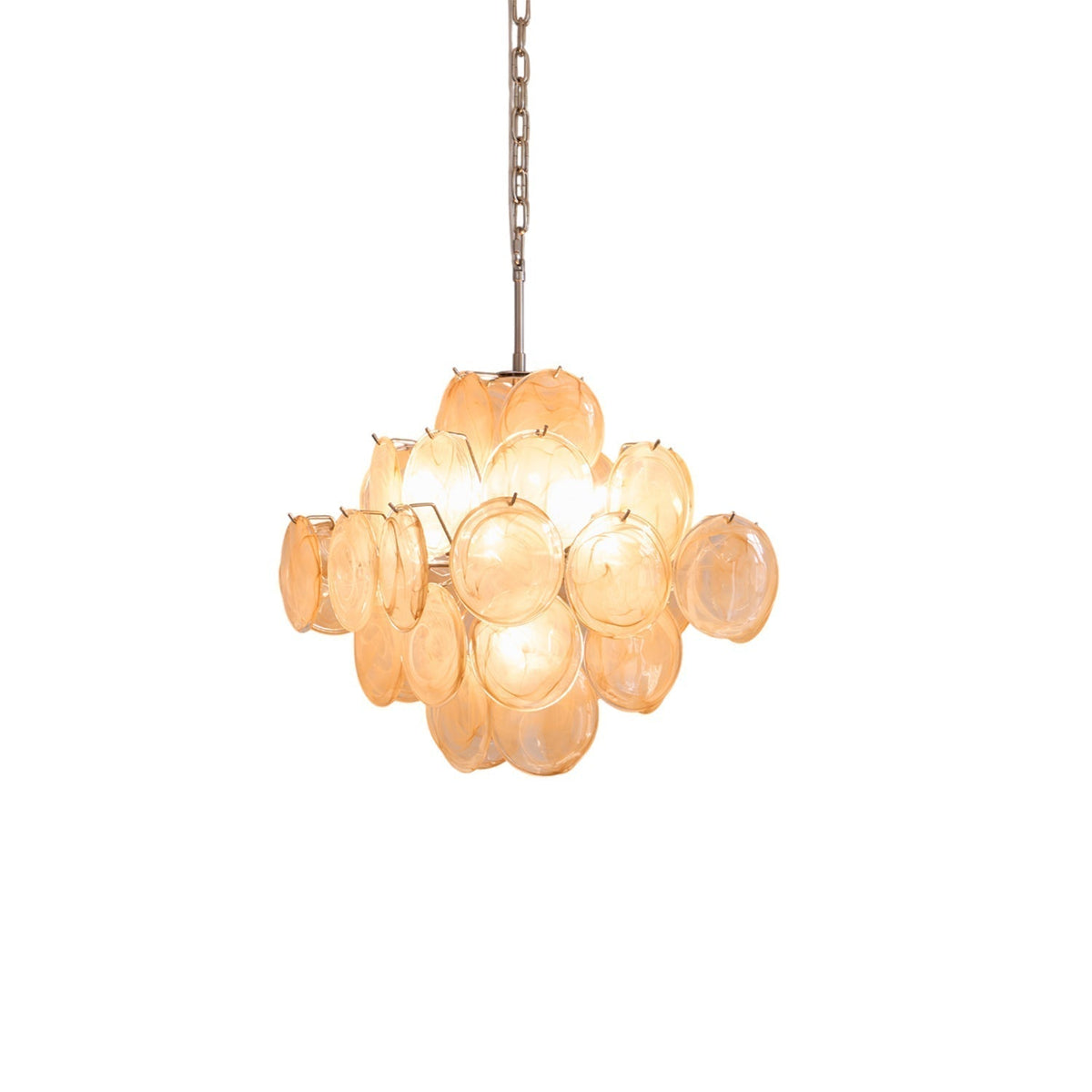 Aurora Lustre Abricot Murano Verre Disque Superposé Artistique - Neutralighting