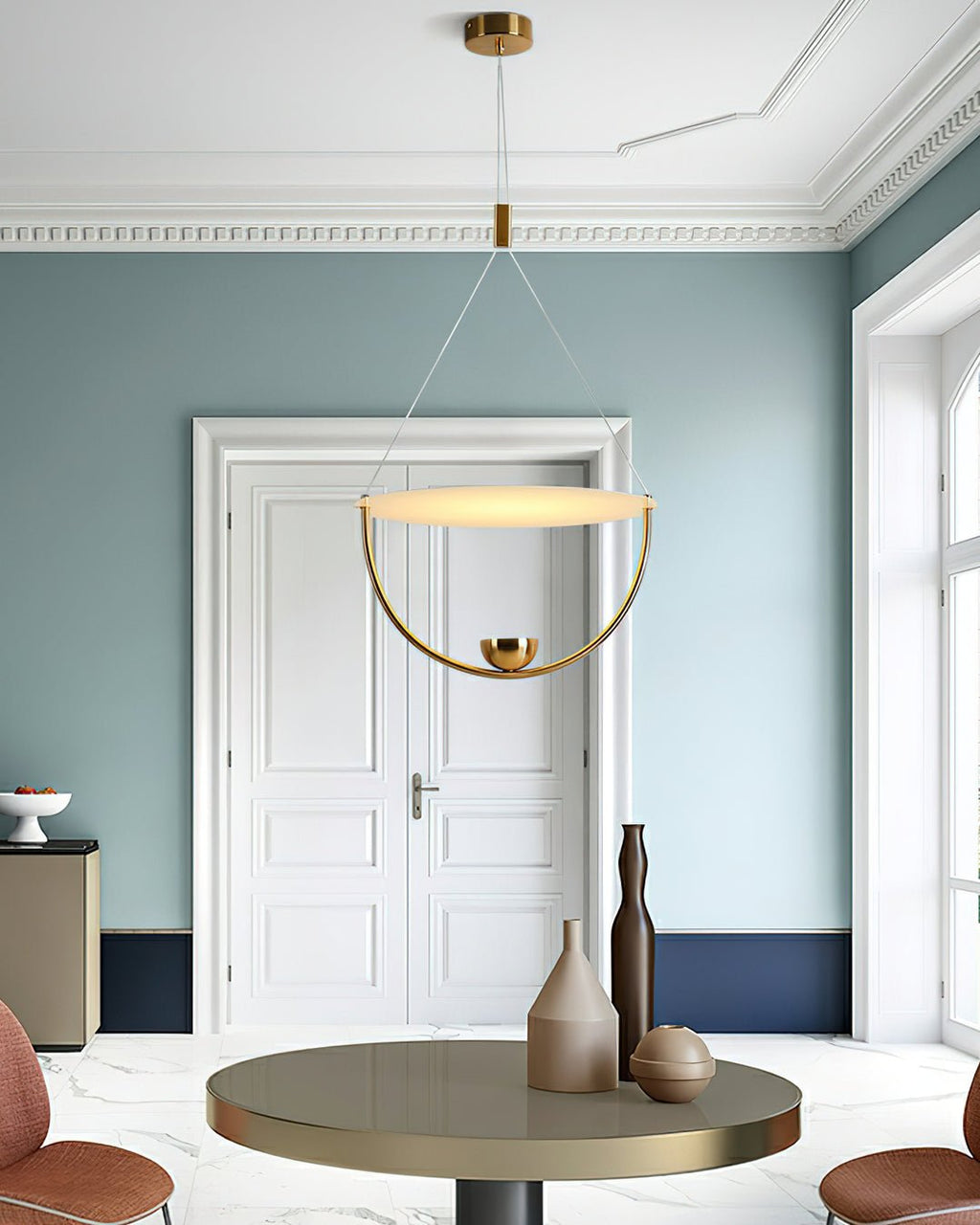 Vecaros Moderne Minimaliste Disque Pendentif Lampe - Neutralighting