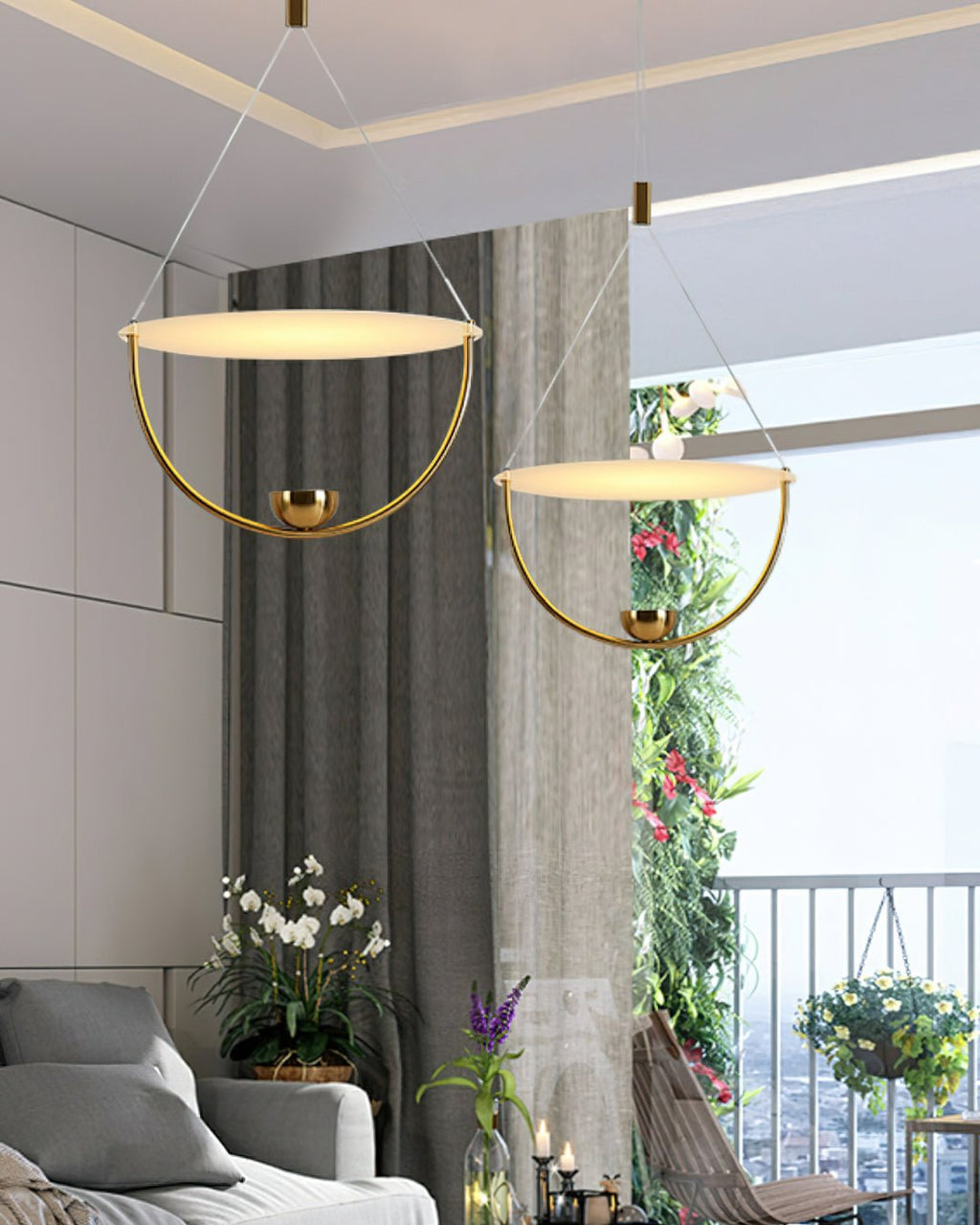 Vecaros Moderne Minimaliste Disque Pendentif Lampe - Neutralighting